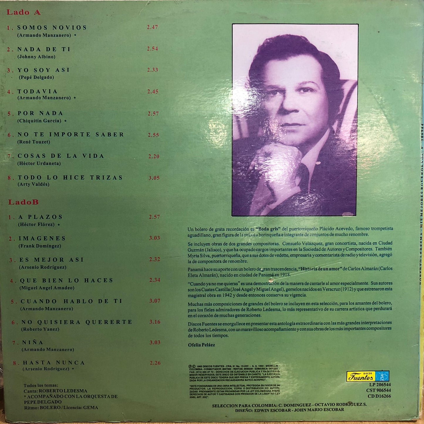 ROBERTO LEDESMA - MIS MEJORES BOLEROS VOLUMEN 5 LP