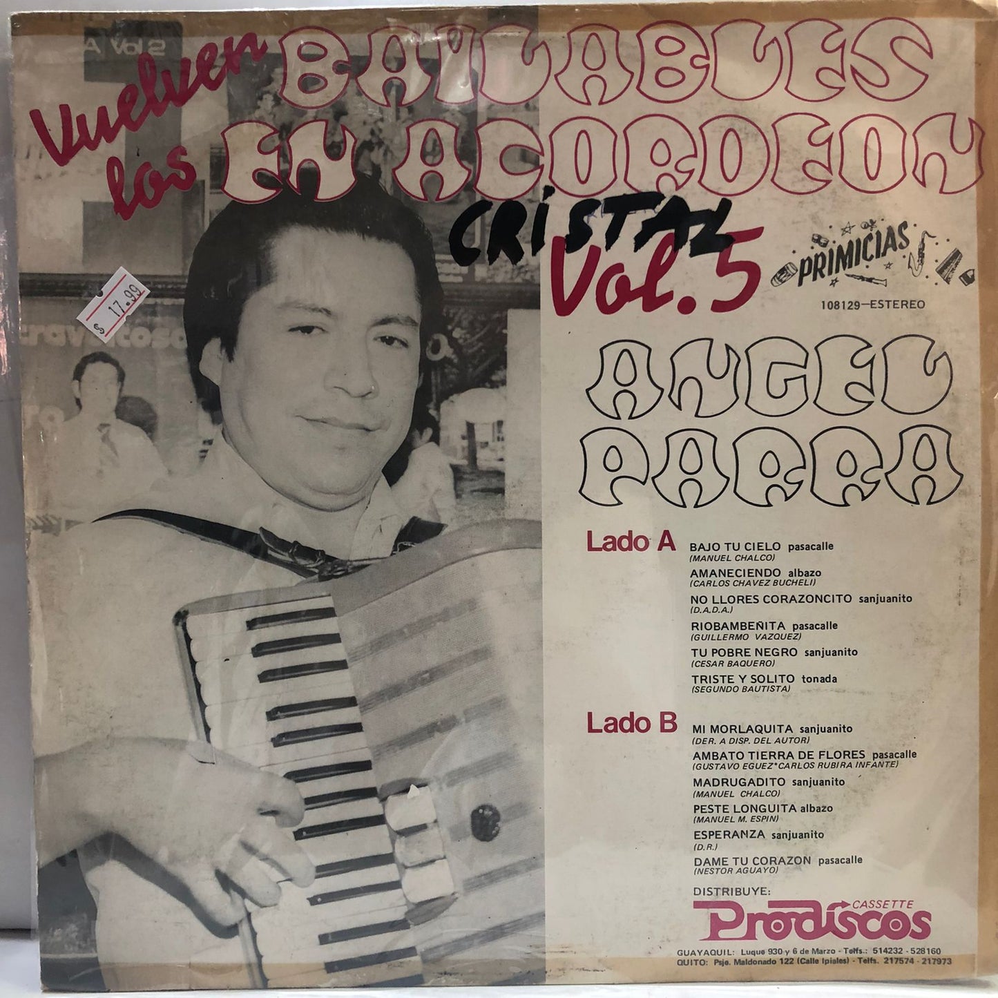 ANGEL PARRA - BAILABLES EN ACORDEON VOL.5 LP (DE EPOCA)