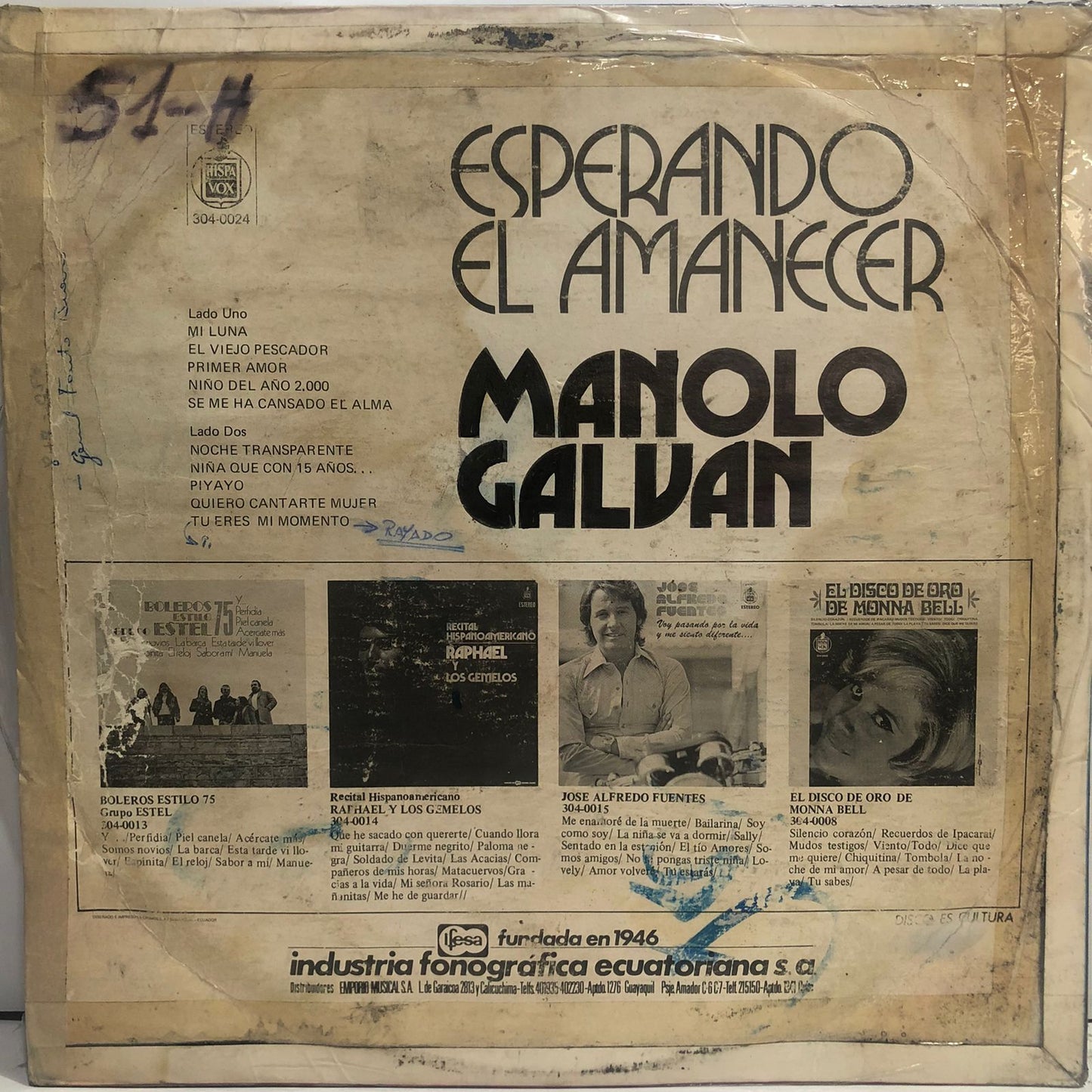 MANOLO GALVAN - ESPERANDO EL AMANECER LP