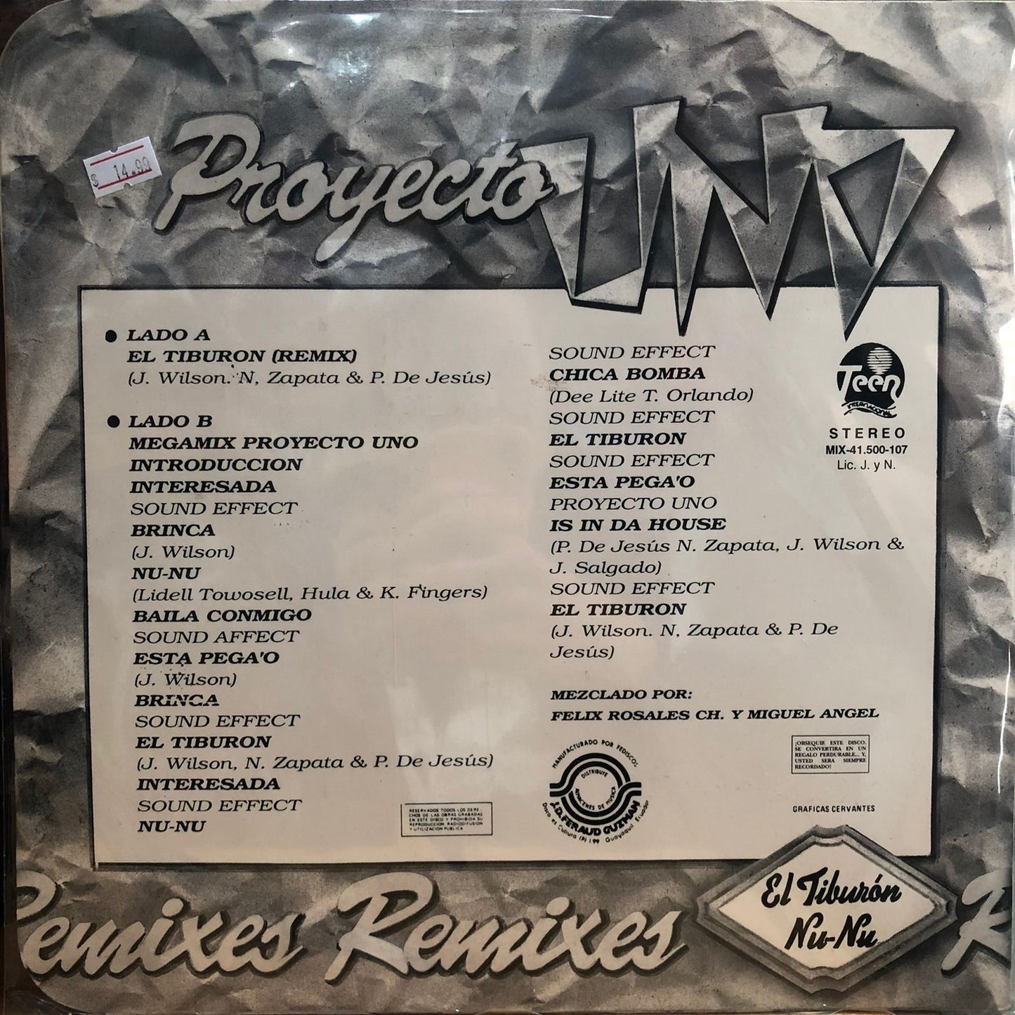 PROYECTO UNO - REMIXES REMIXES LP (DE EPOCA)