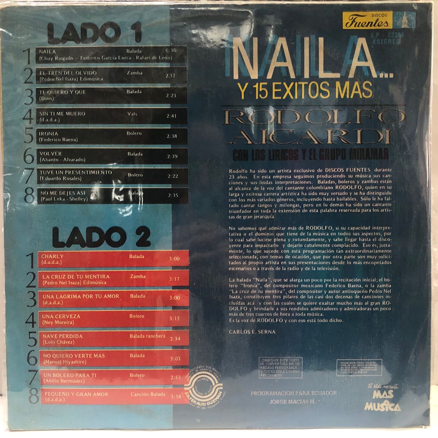 RODOLFO AICARDI - NAILA... Y 15 EXITOS MAS LP