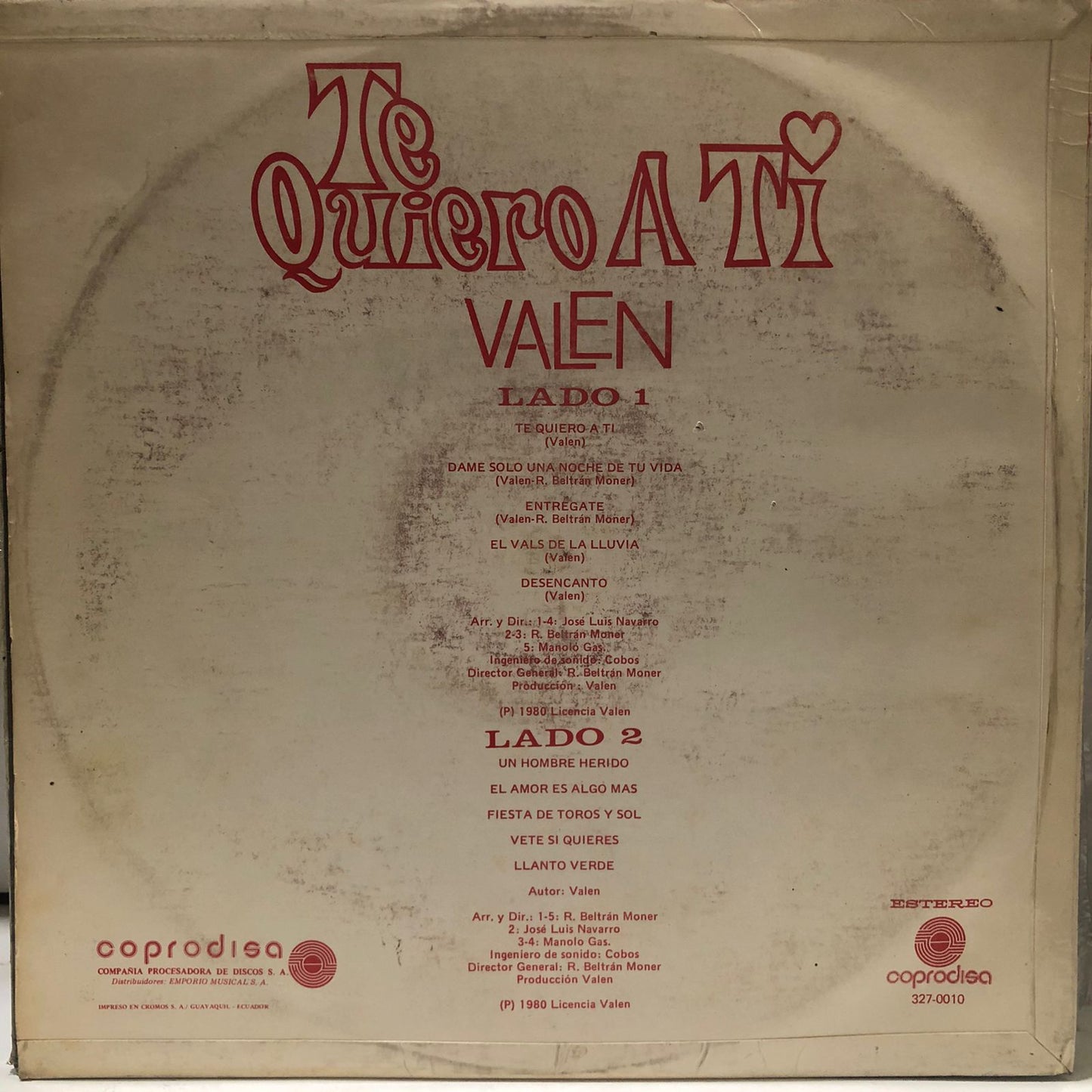 VALEN - TE QUIERO A TI LP