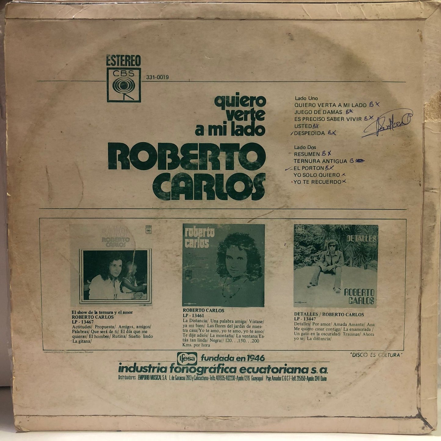 ROBERTO CARLOS - QUIERO VERTE A MI LADO LP