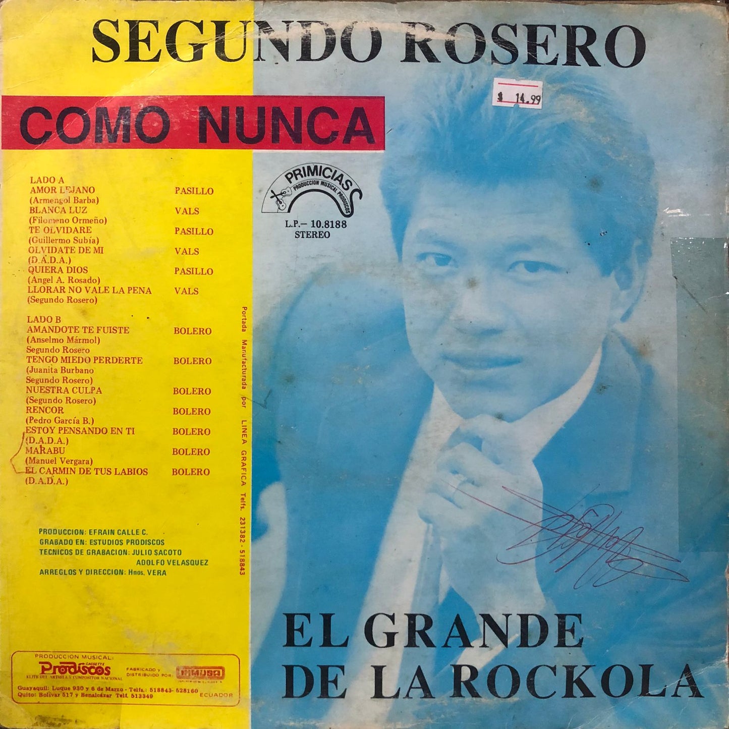 SEGUNDO ROSERO - COMO NUNCA LP (DE EPOCA)