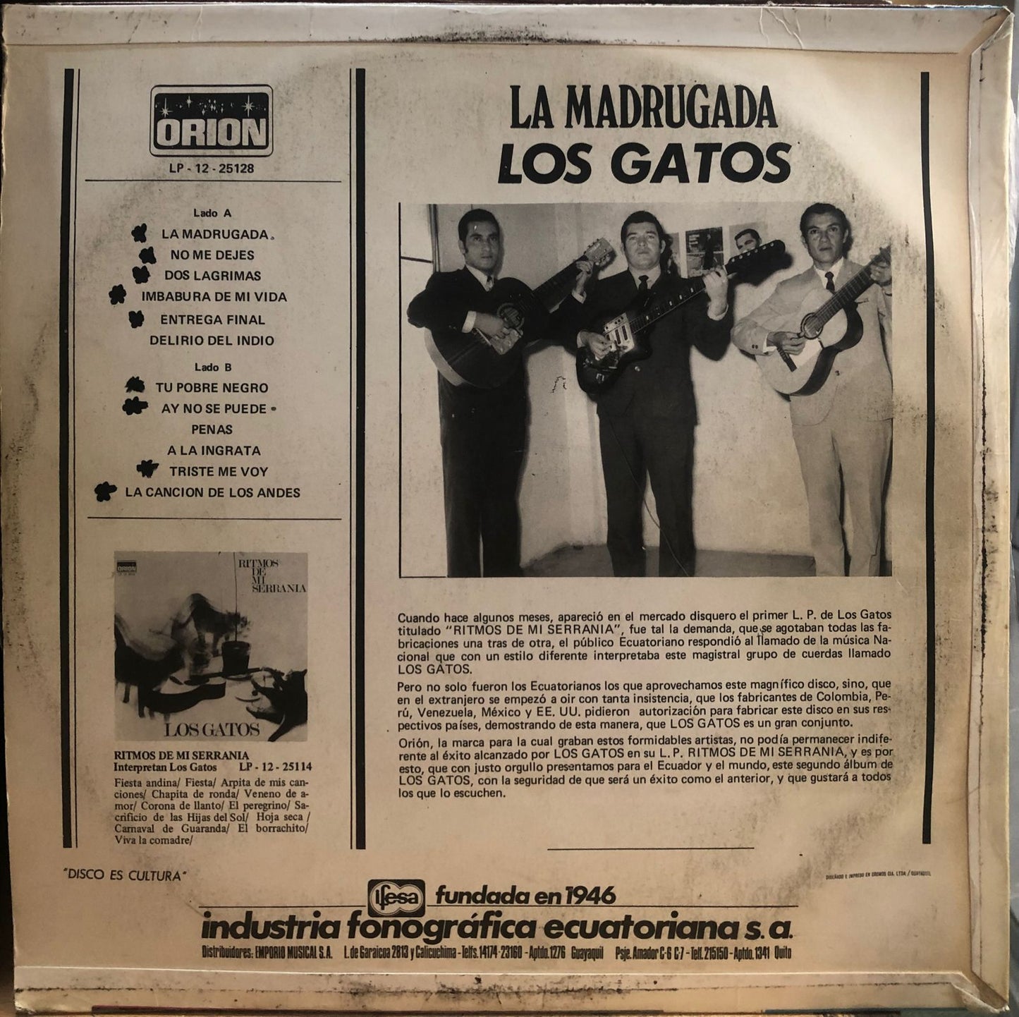 LOS GATOS - LA MADRUGADA LP (DE EPOCA)