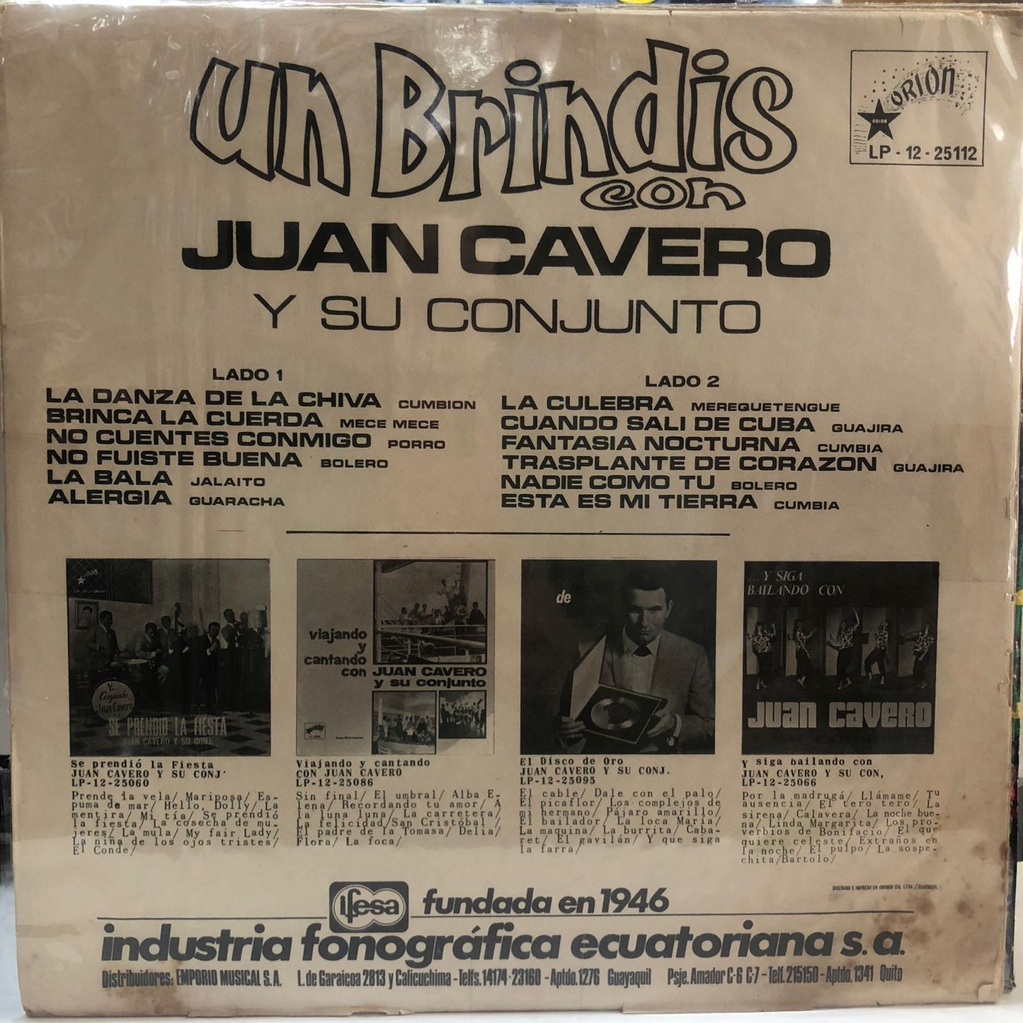 JUAN CAVERO - UN BRINDIS LP