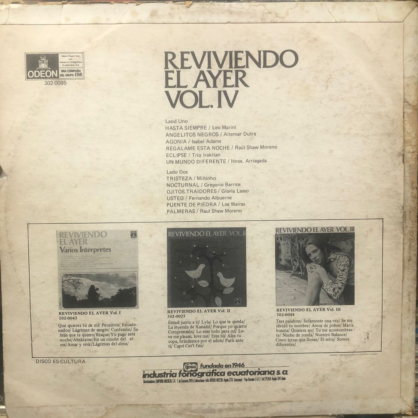 REVIVIENDO EL AYER VOL. IV LP