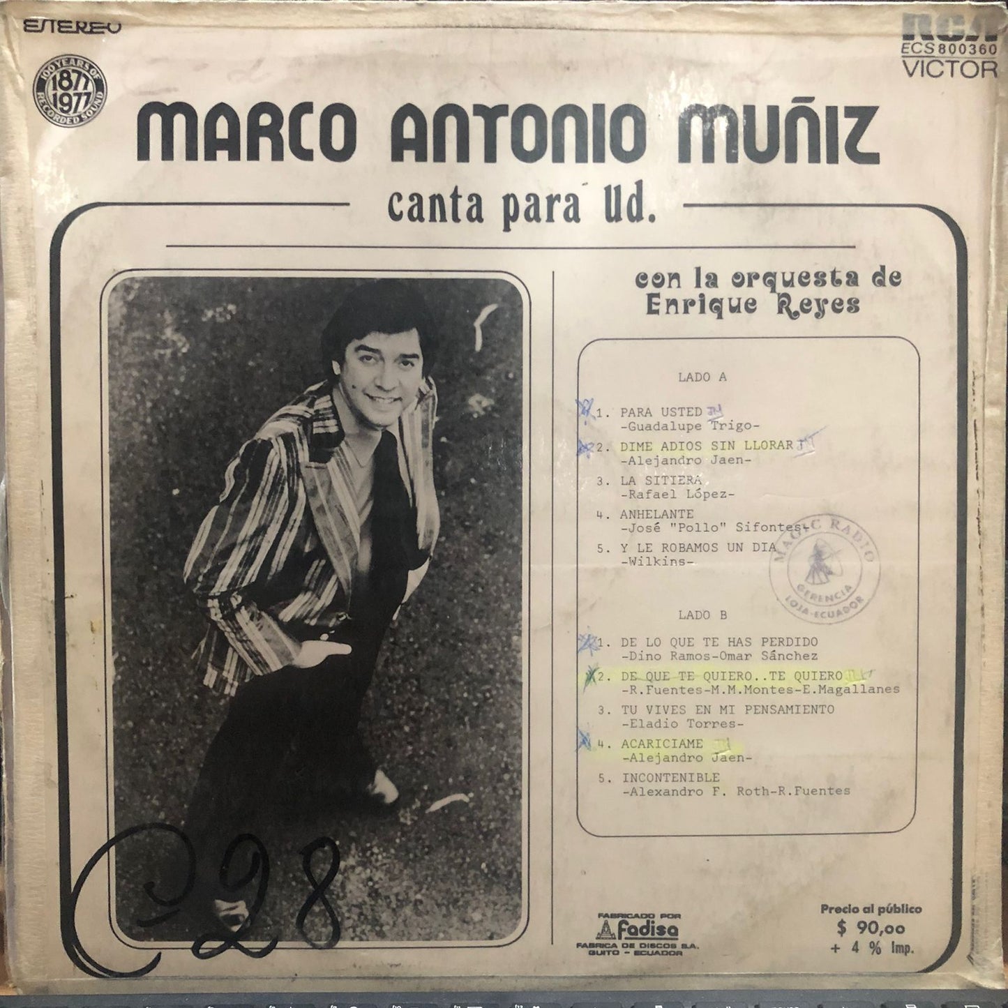 MARCO ANTONIO MUÑIZ - CANTA PARA UD. LP