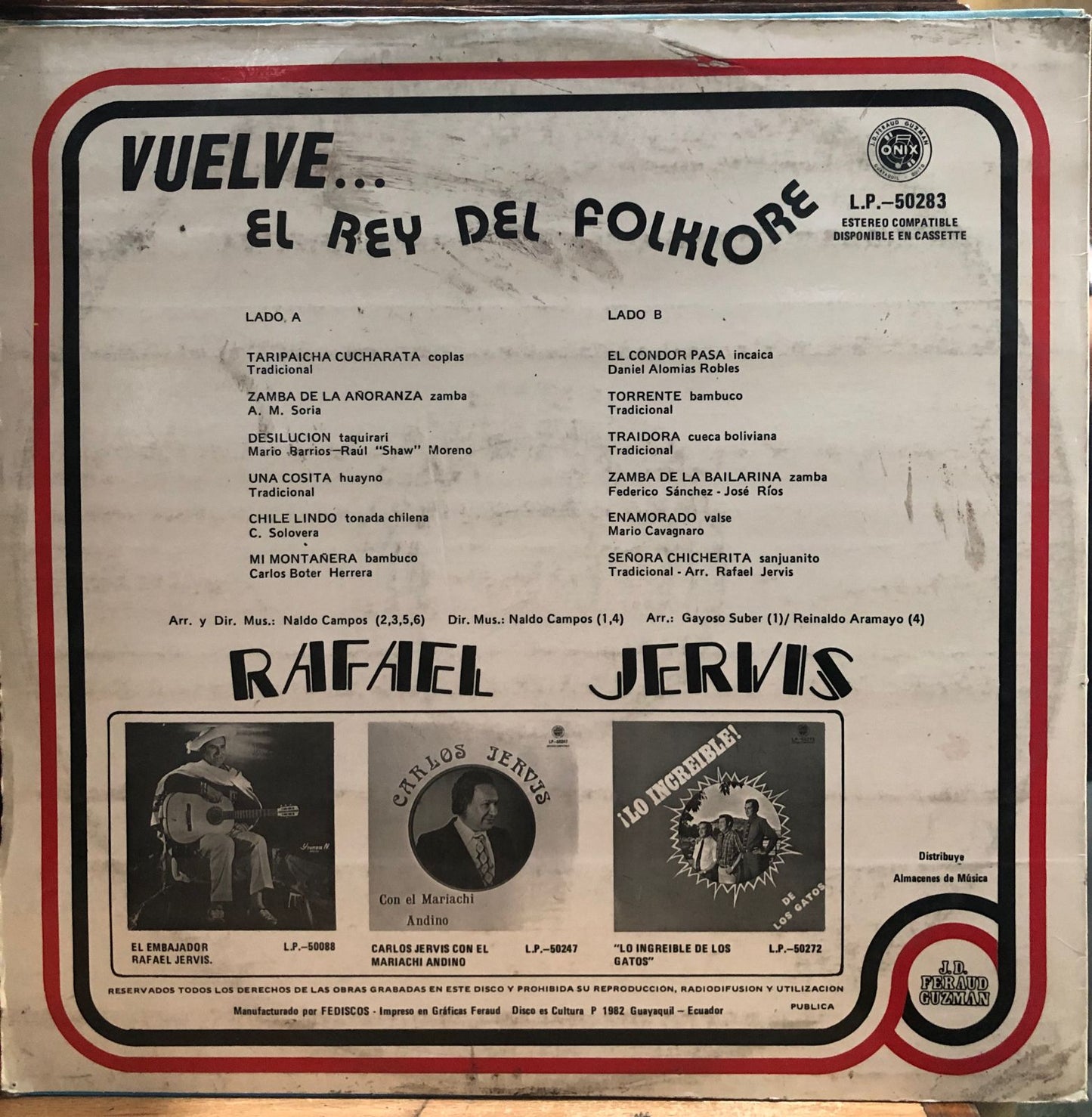 RAFAEL JERVIS - EL REY DEL FOLKLORE LP