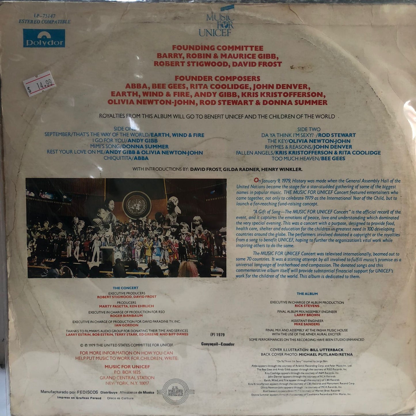 THE MUSIC FOR UNICEF CONCERT LP