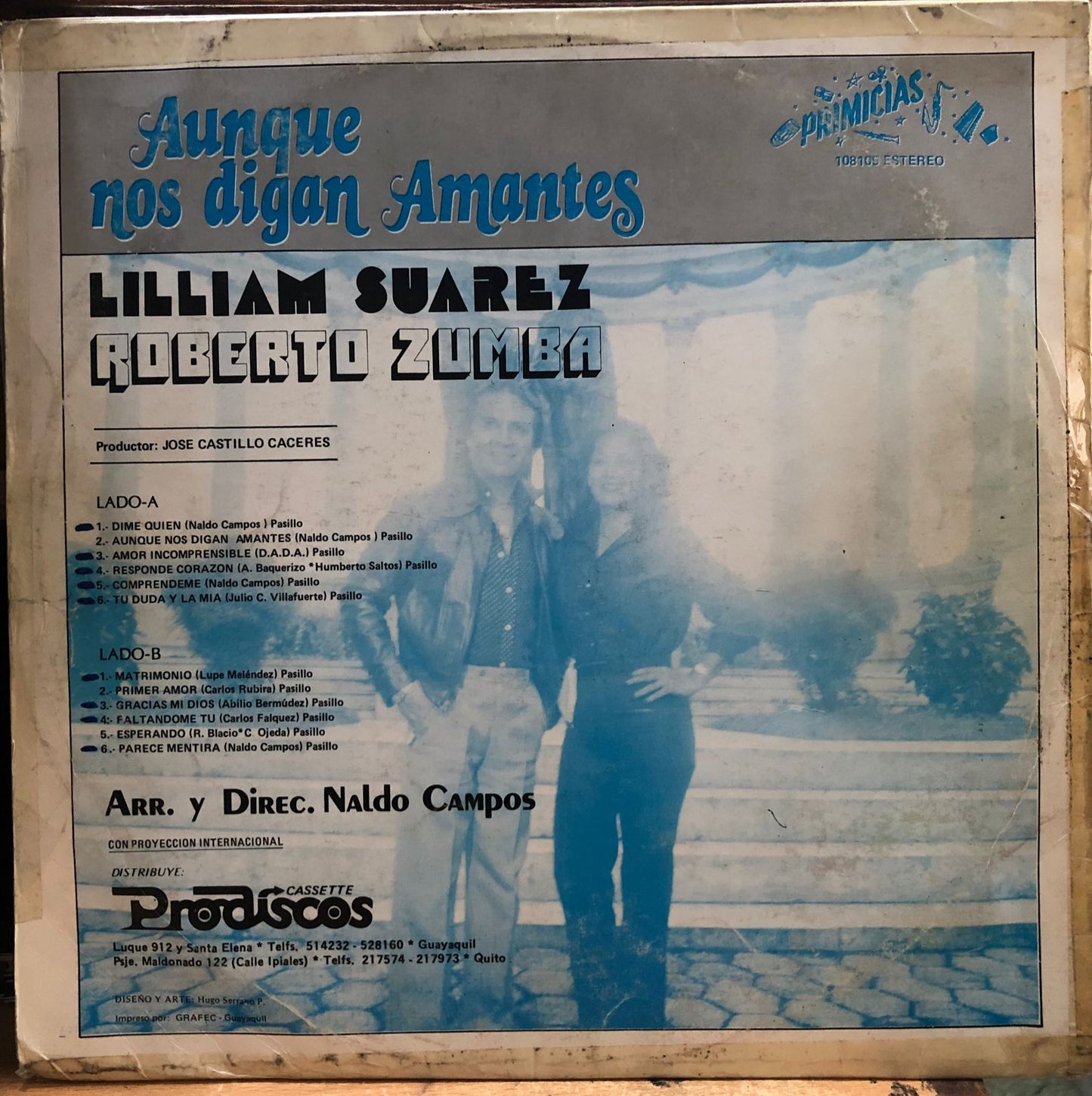 ROBERTO ZUMBA Y LILLIAM SUAREZ - AUNQUE NOS DIGAN AMANTES LP