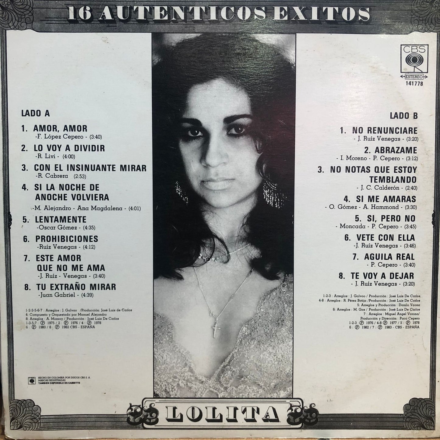 LOLITA - 16 AUTENTICOS EXITOS LP