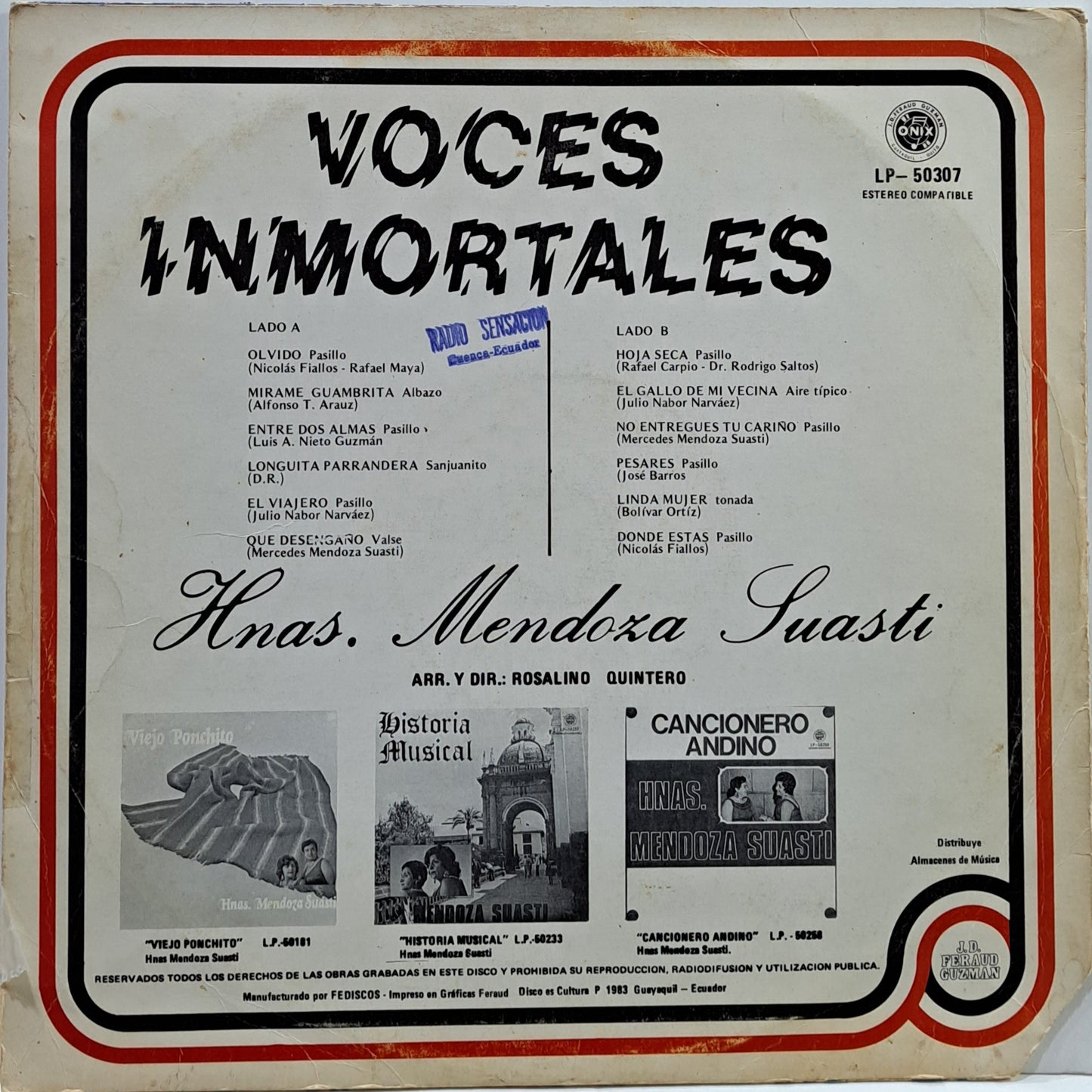 HNAS. MENDOZA SUASTI - VOCES INMORTALES LP