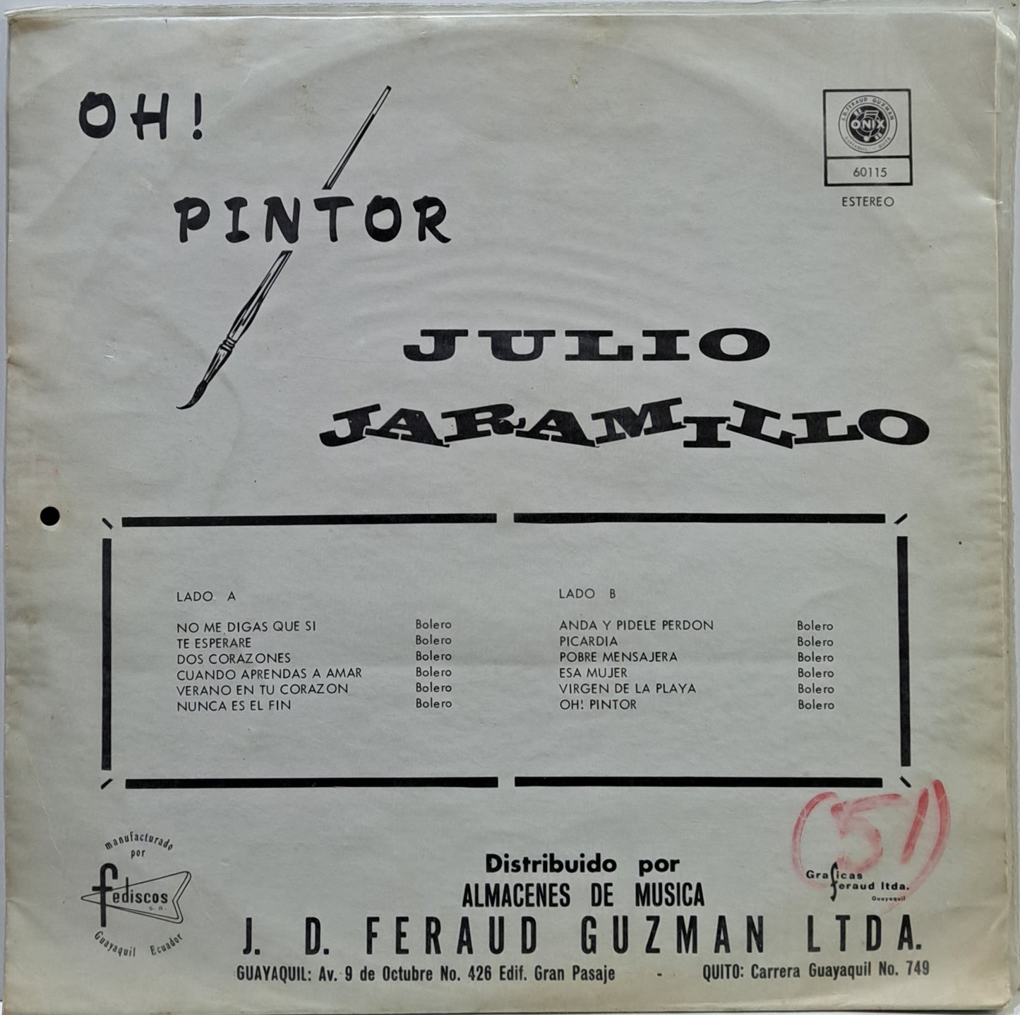 JULIO JARAMILLO - OH! PINTOR LP