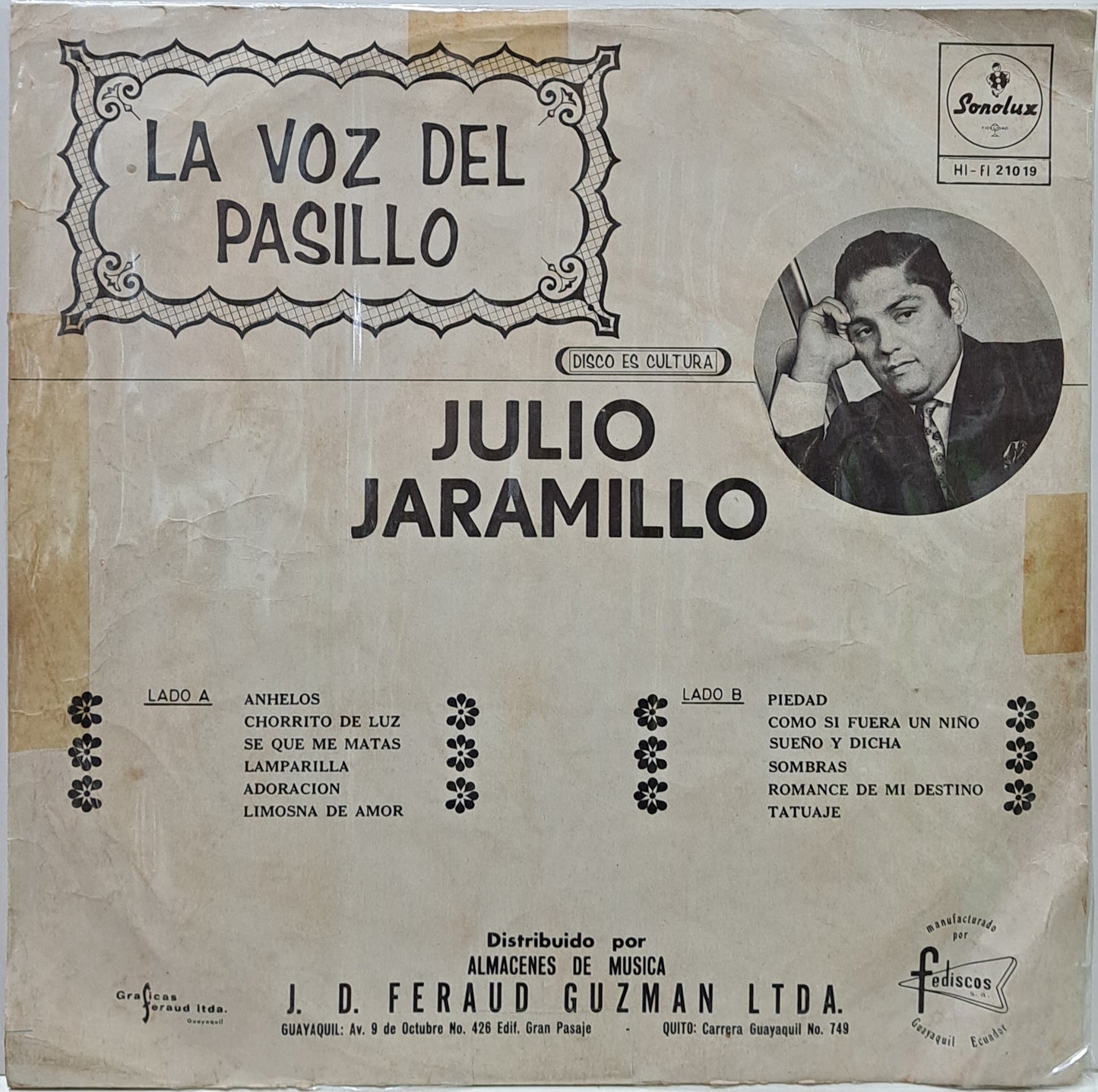 JULIO JARAMILLO - LA VOZ DEL PASILLO LP