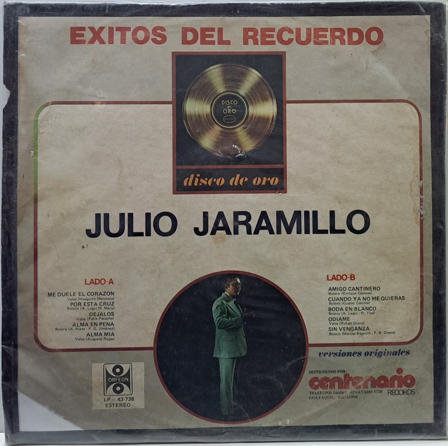 JULIO JARAMILLO - EXITOS DEL RECUERDO LP