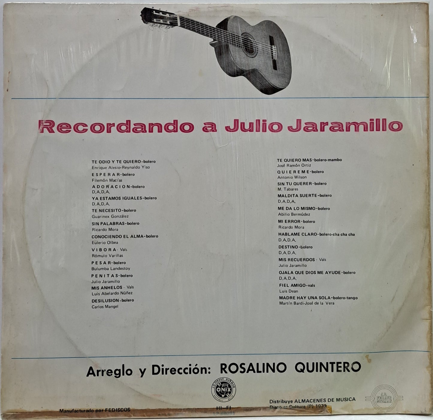 JULIO JARAMILLO - RECORDANDO A 2 LPS