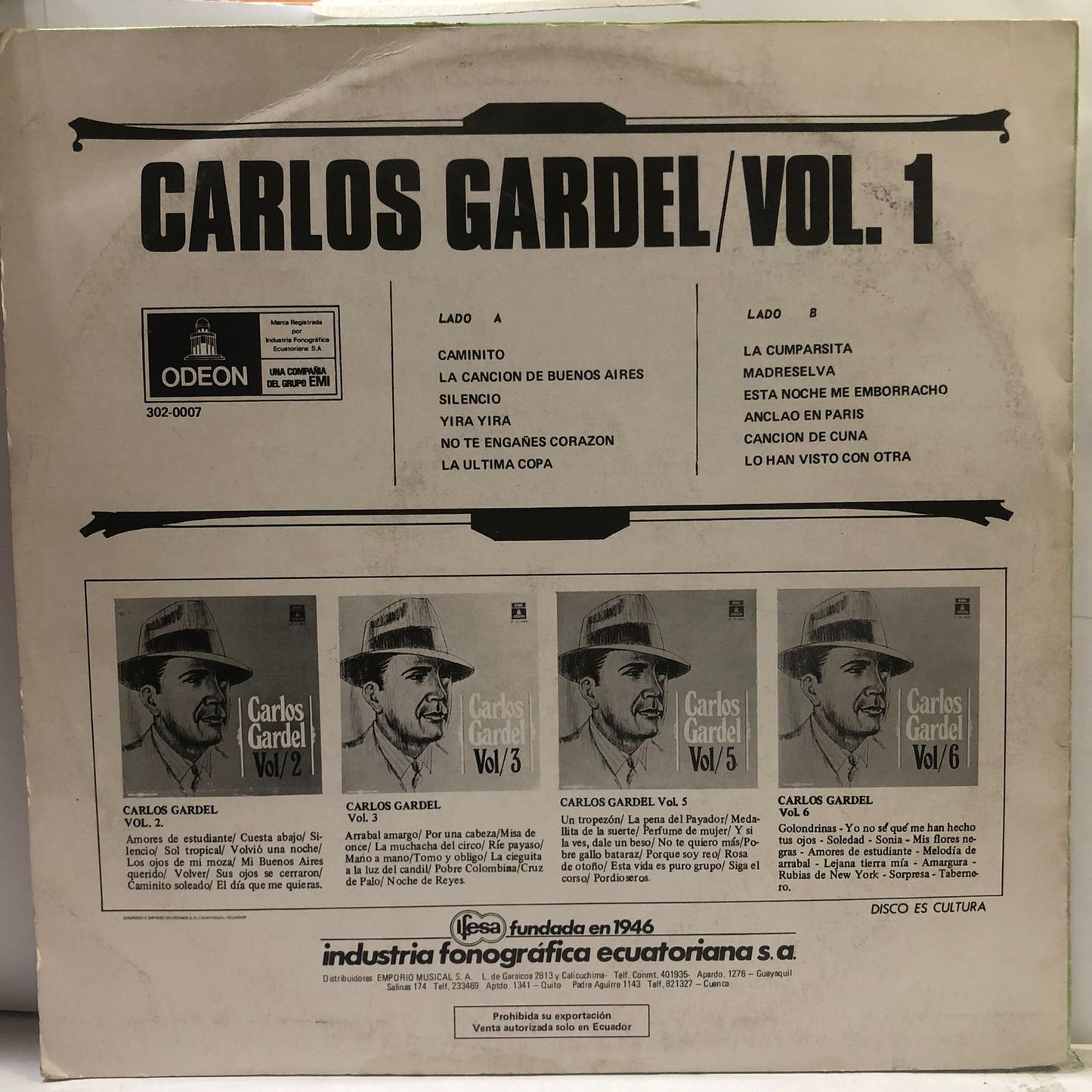 CARLOS GARDEL VOL.1 LP