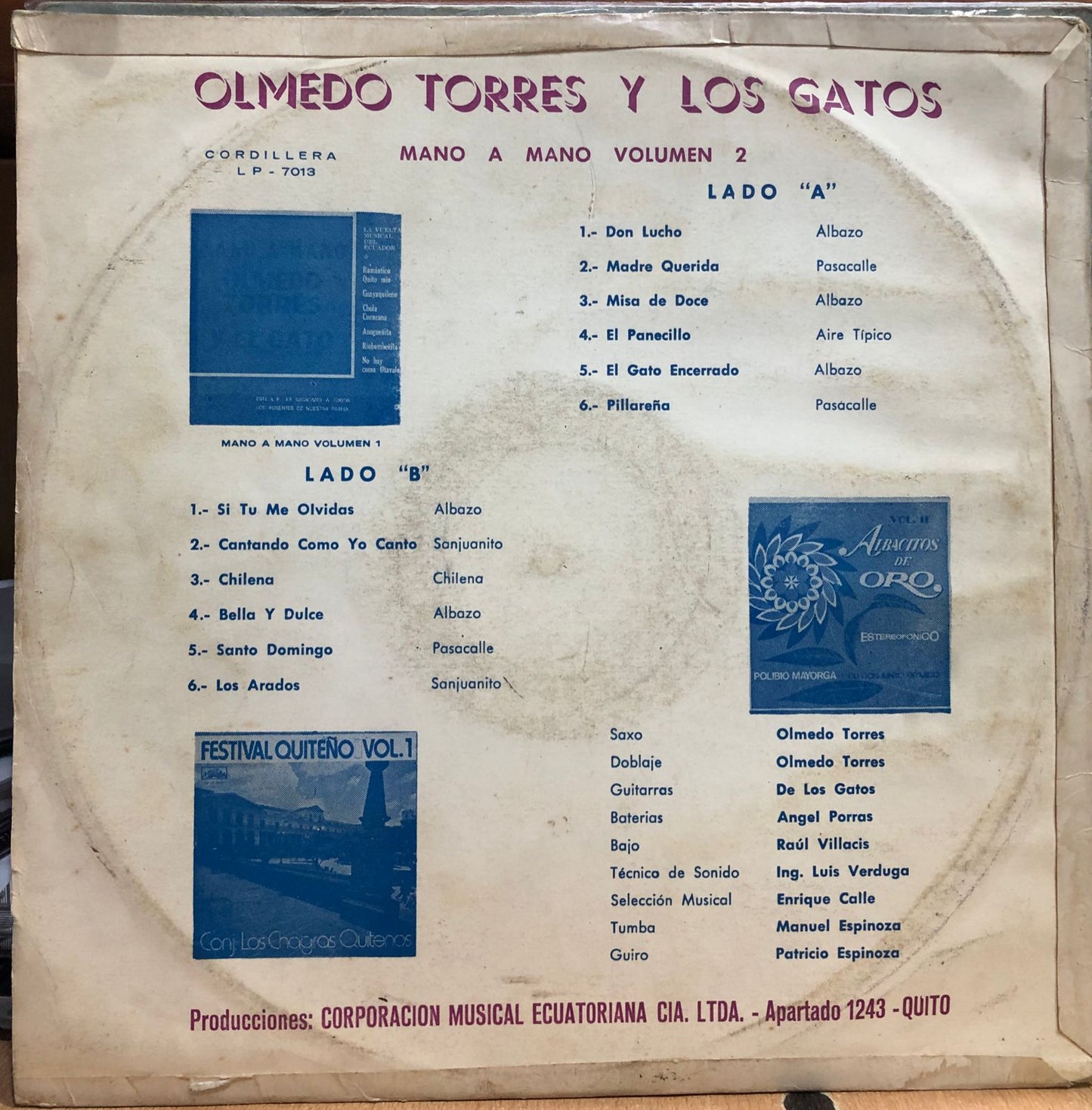 OLMEDO TORRES Y LOS GATOS - EPOCA DE ORO VOLUMEN II LP