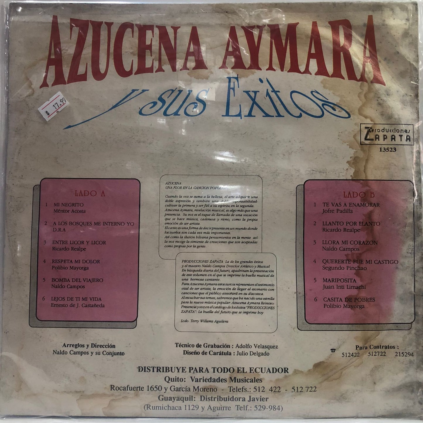 AZUCENA AYMARA - Y SUS EXITOS LP