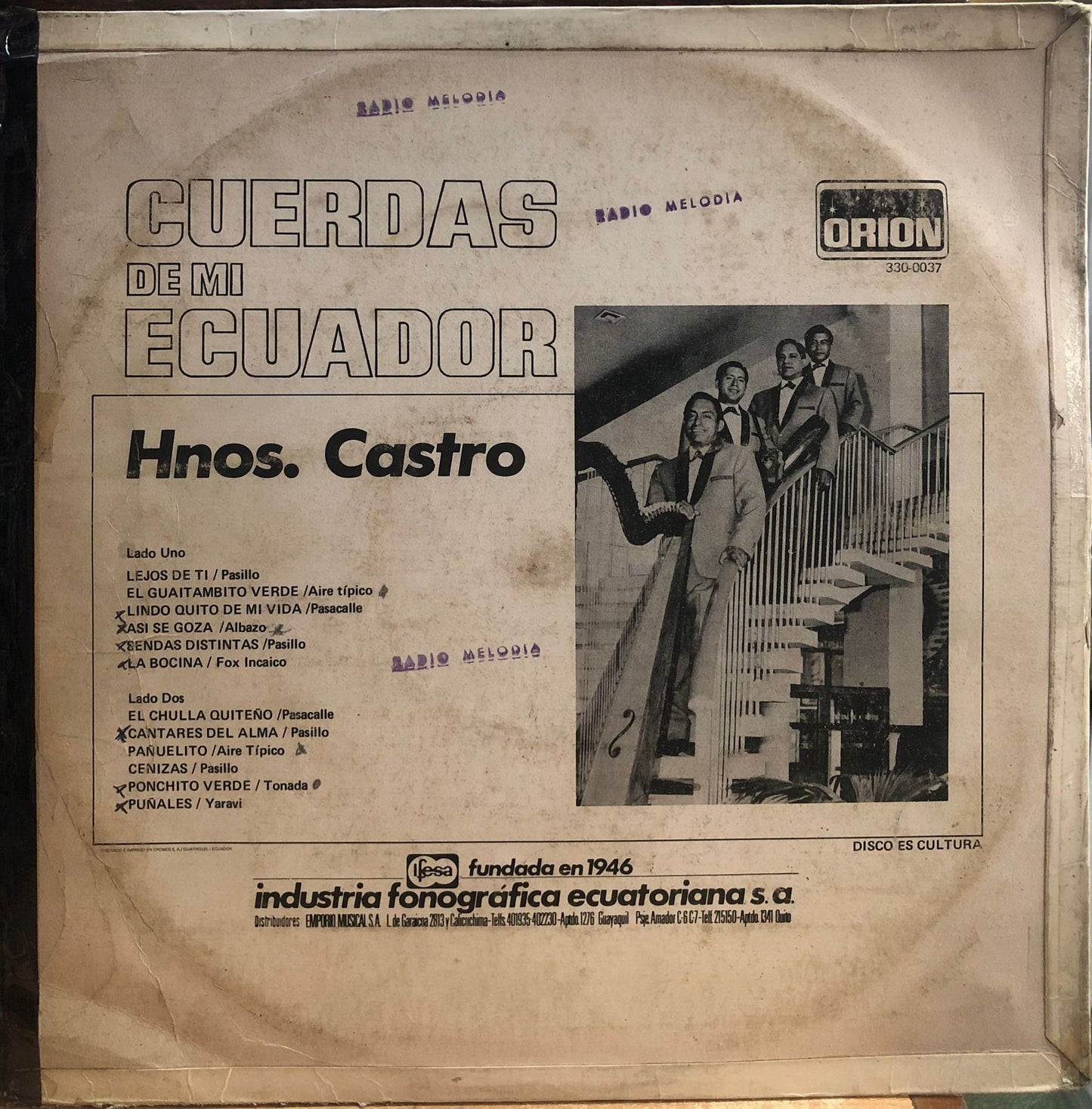 HNOS. CASTRO - CUERDAS DE MI ECUADOR LP