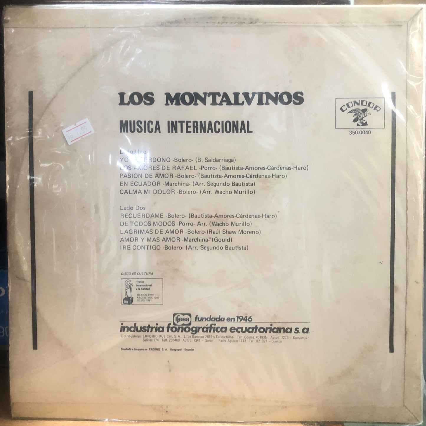 LOS MONTALVINOS - MUSICA INTERNACIONAL LP