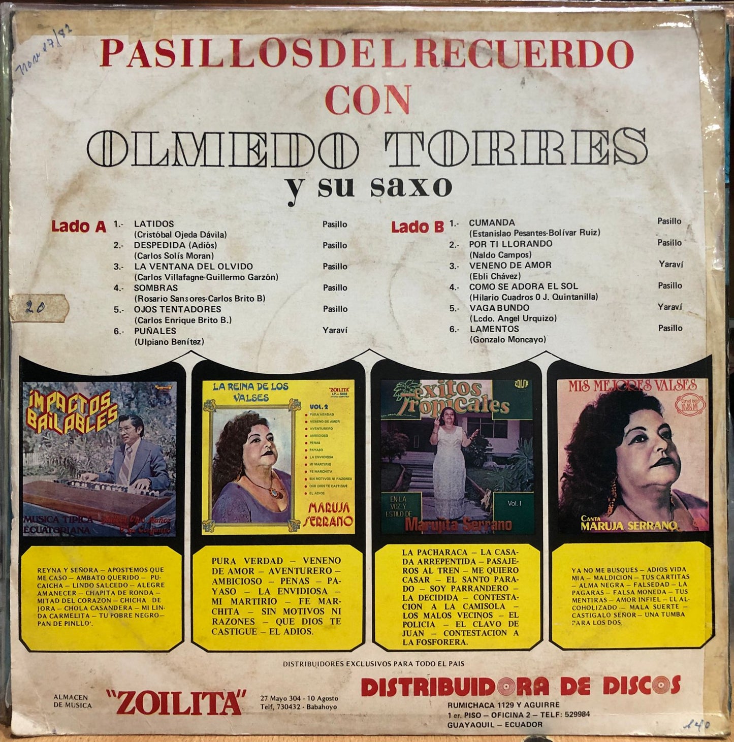 OLMEDO TORRES - PASILLOS DEL RECUERDO LP