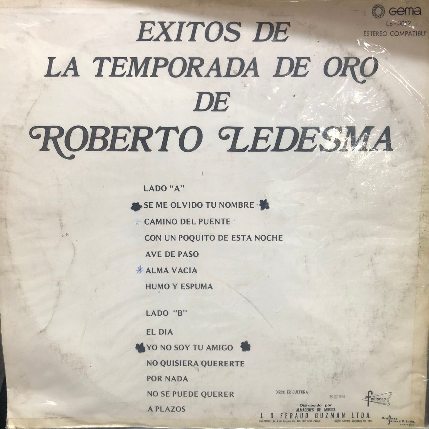 ROBERTO LEDESMA - EXITOS DE LA TEMPORADA DE ORO LP