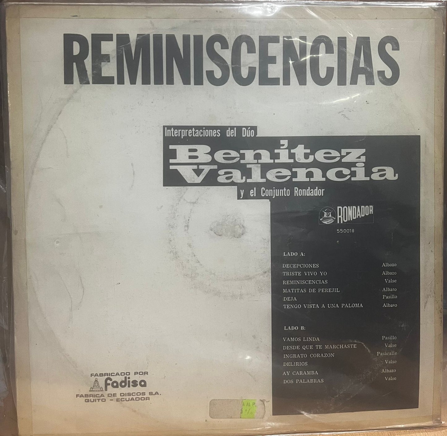 BENITEZ - VALENCIA - REMINISCENCIAS LP