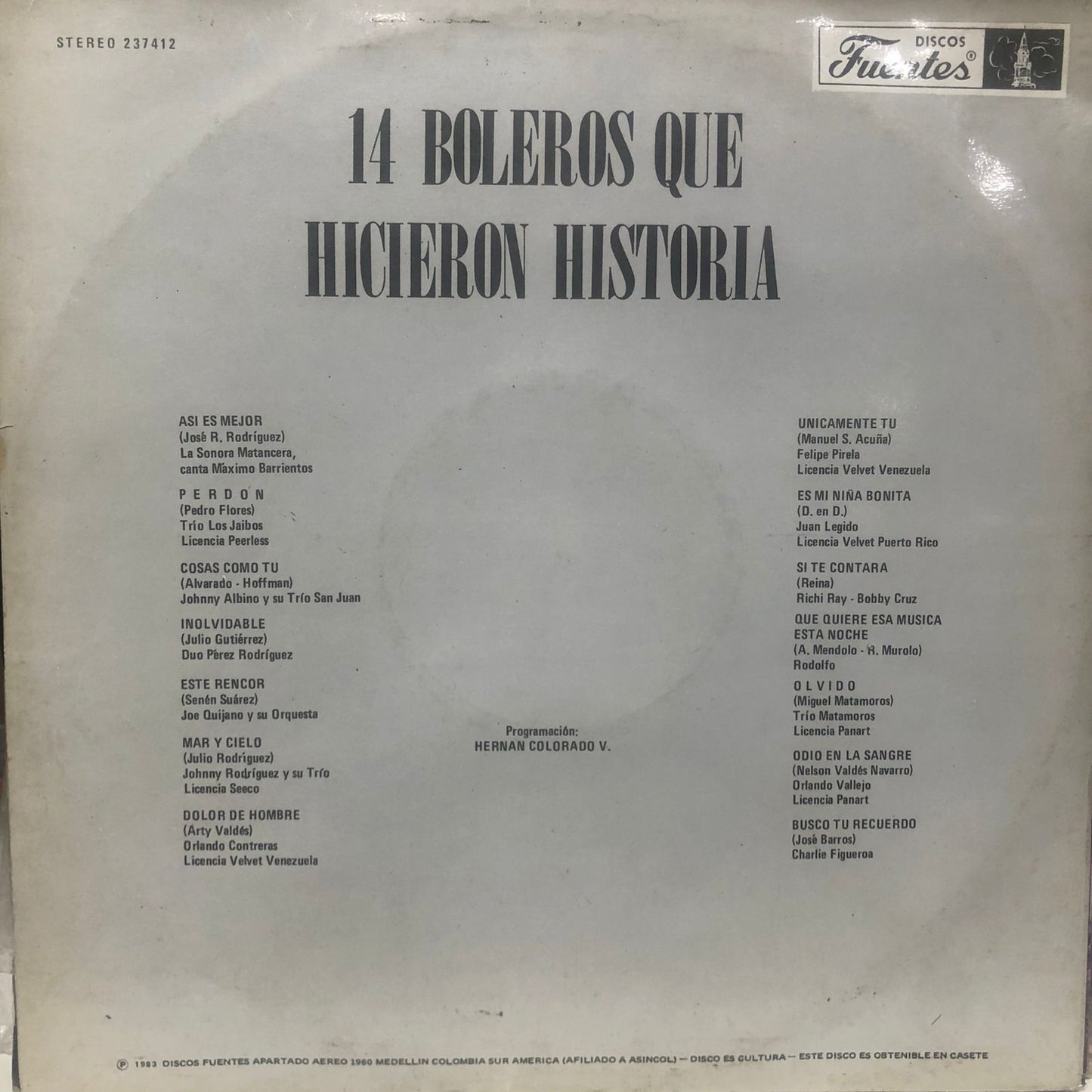 14 BOLEROS QUE HICIERON HISTORIA LP