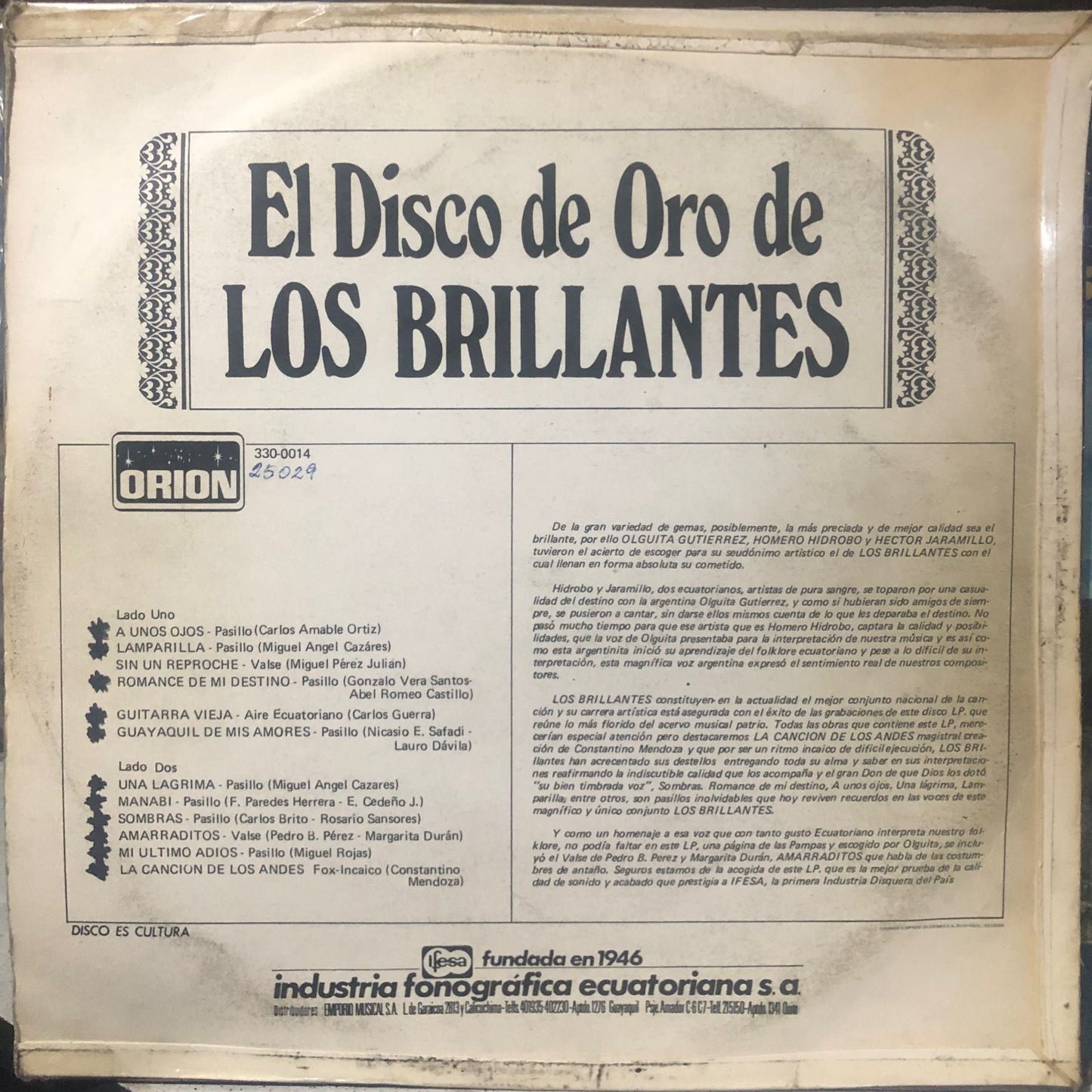 LOS BRILLANTES - EL DISCO DE ORO LP