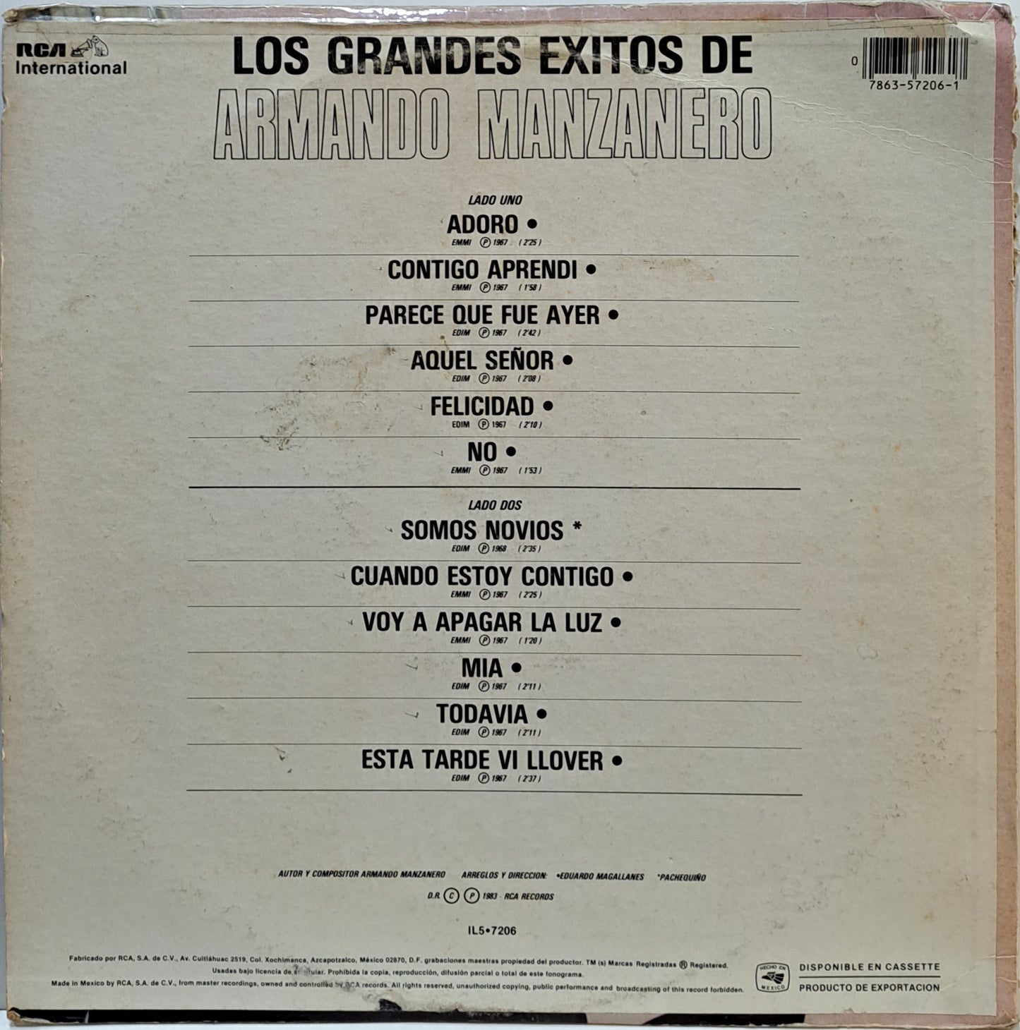 ARMANDO MANZANERO - LOS GRANDES EXITOS DE  LP