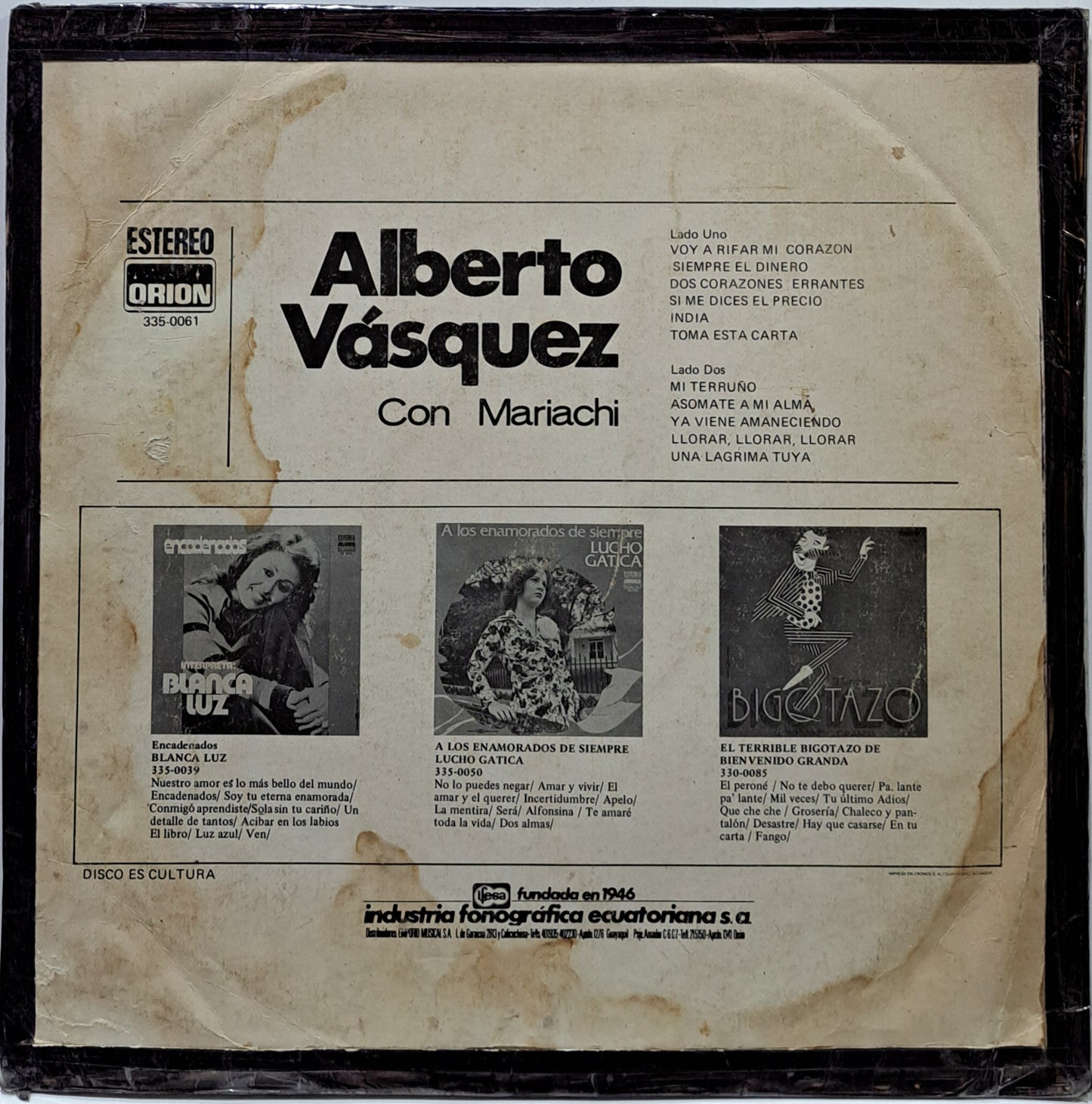 ALBERTO VAZQUEZ - CON MARIACHI LP