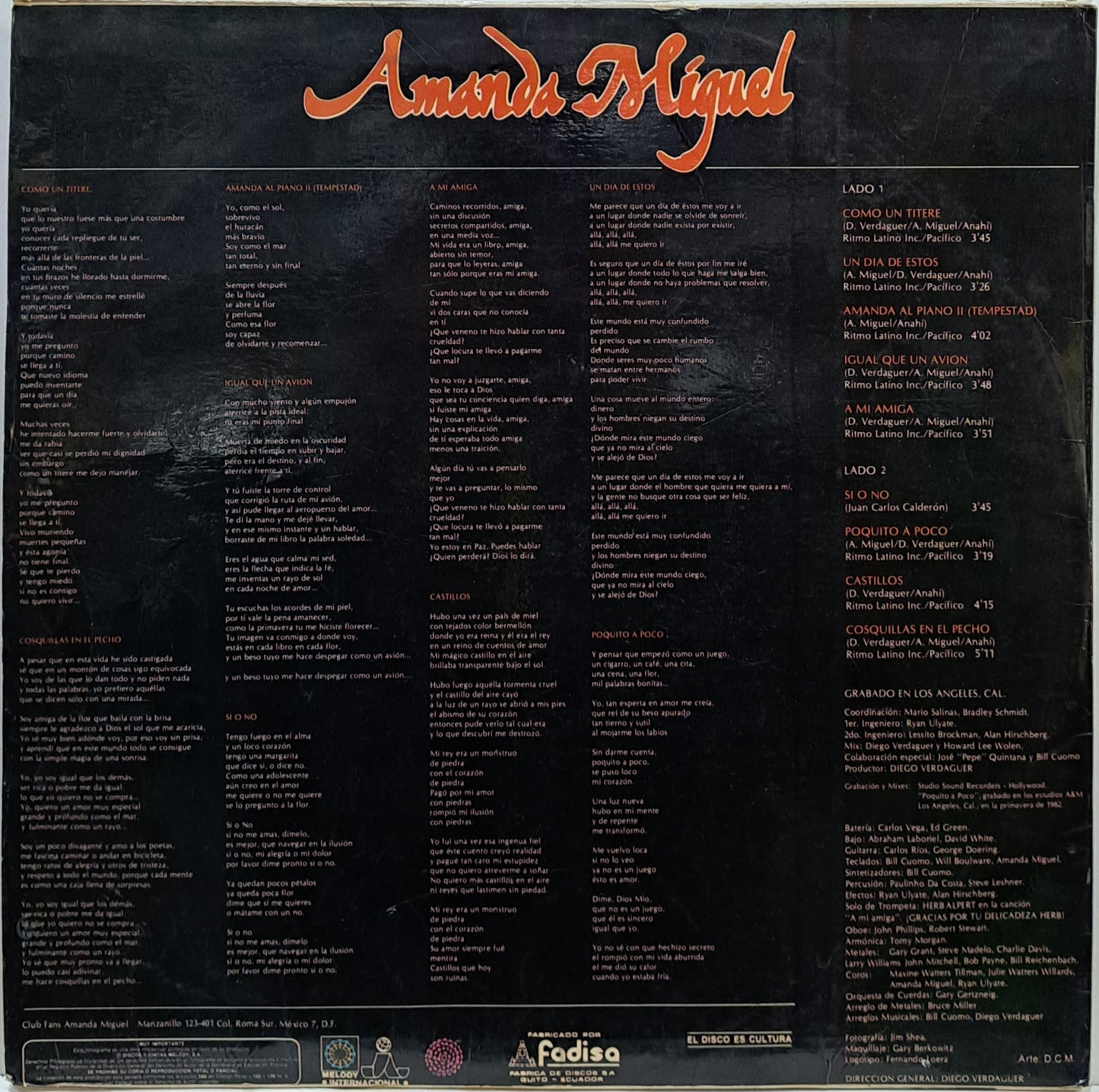 AMANDA MIGUEL - EL SONIDO VOL 2 LP