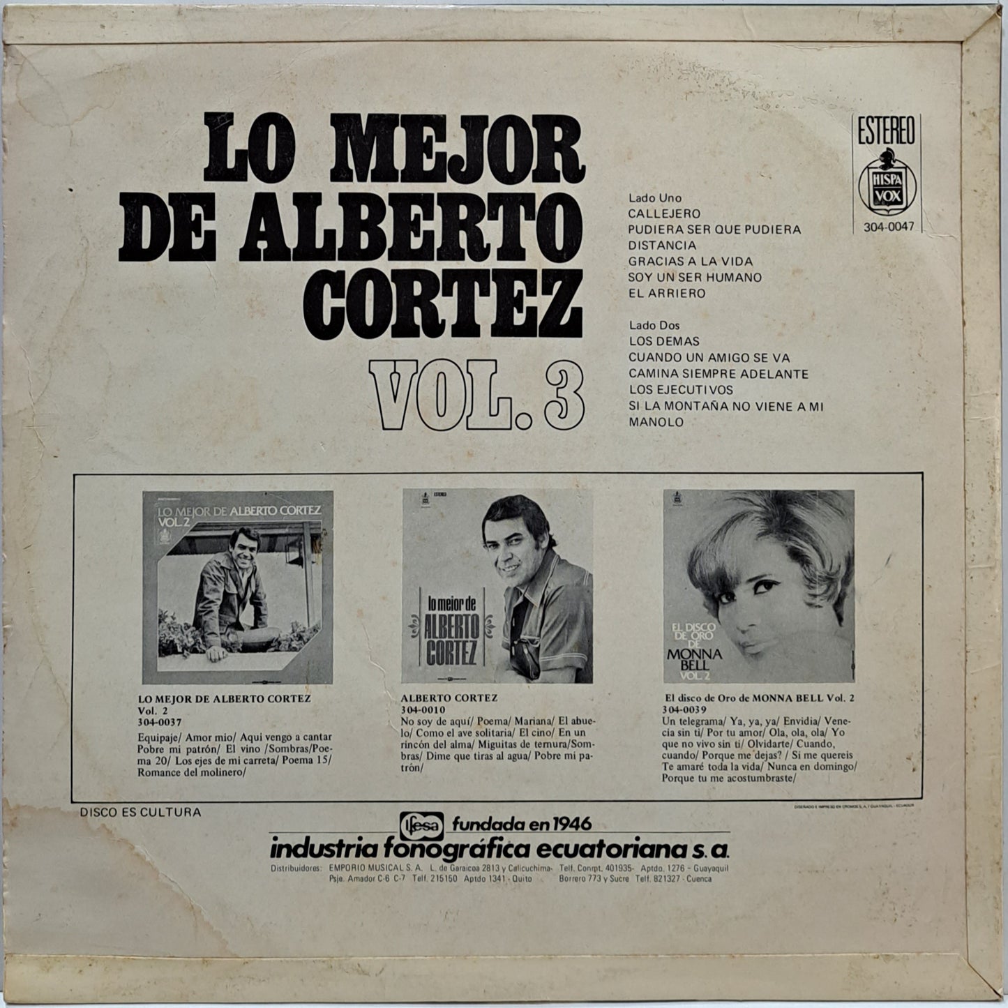 ALBERTO CORTEZ - LO MEJOR DE VOL.3 LP