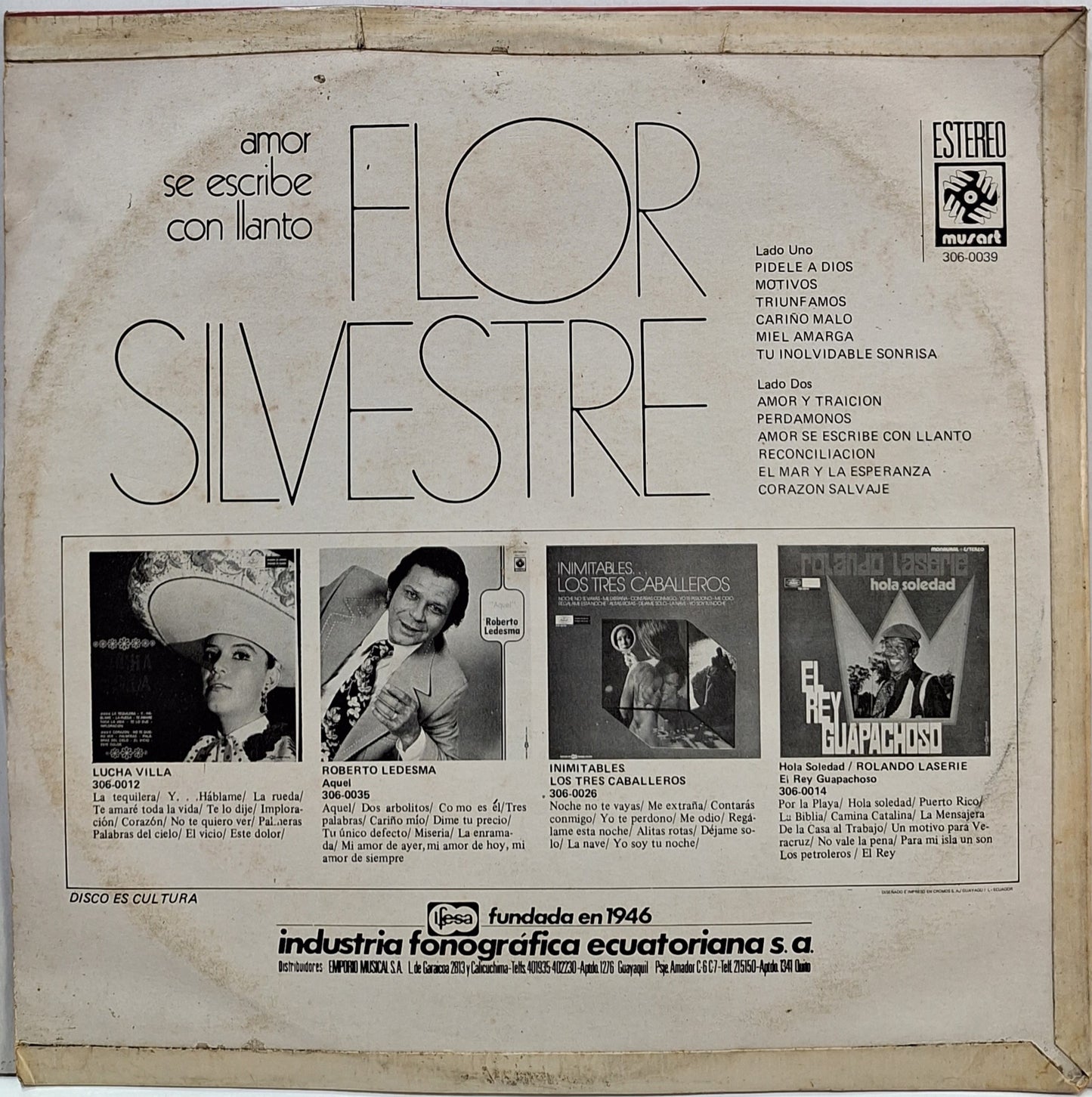 FLOR SILVESTRE - AMOR SE ESCRIBE CON LLANTO  LP