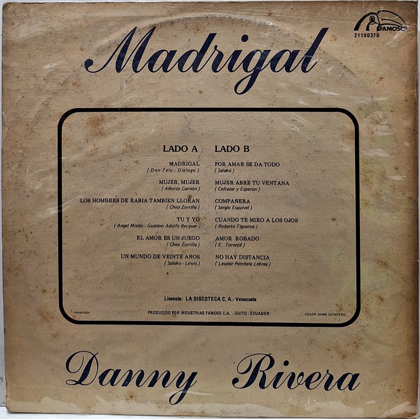 DANNY RIVERA - MADRIGAL LP