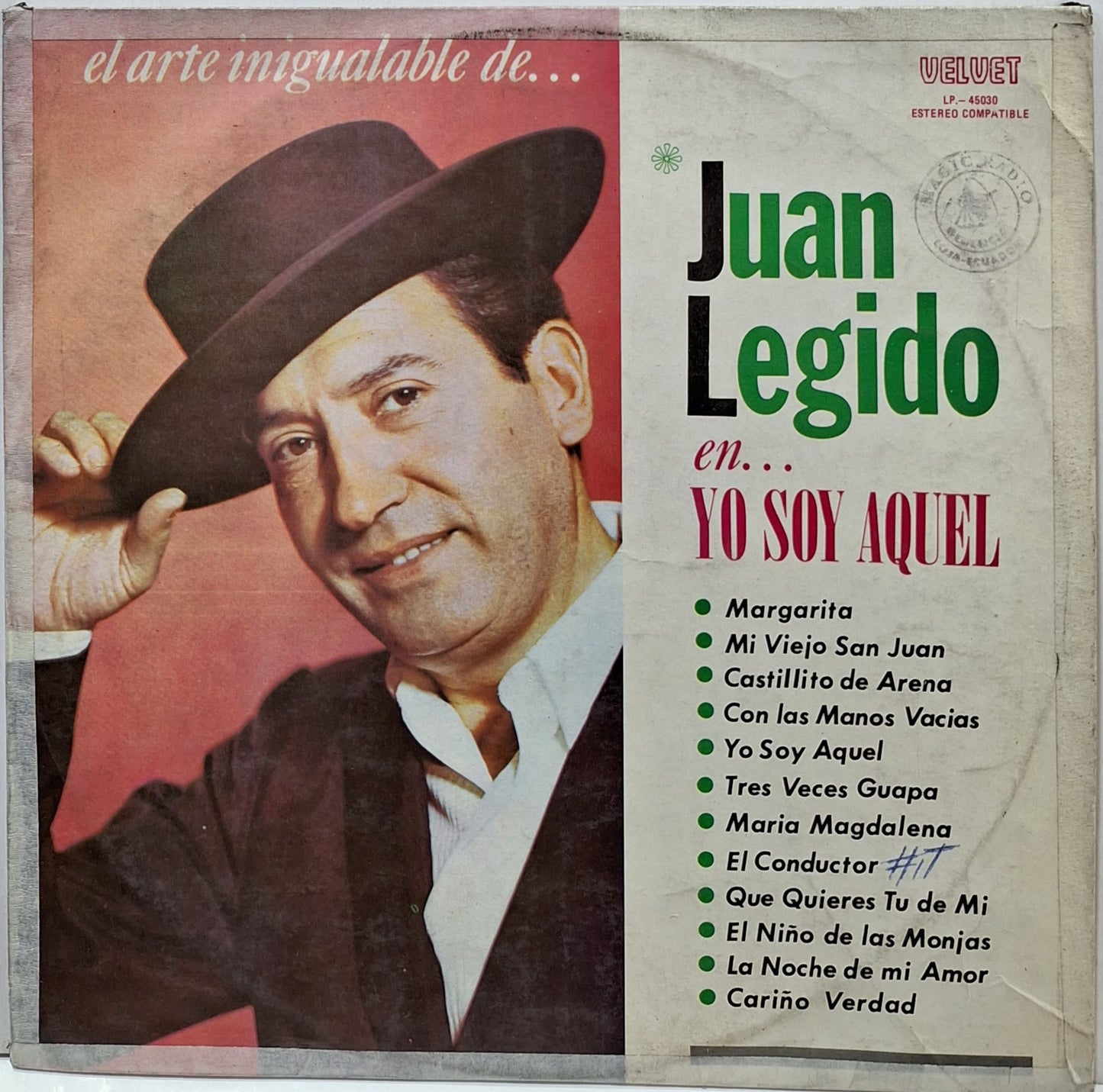 JUAN LEGIDO - EL ARTE INIGUALABLE  LP