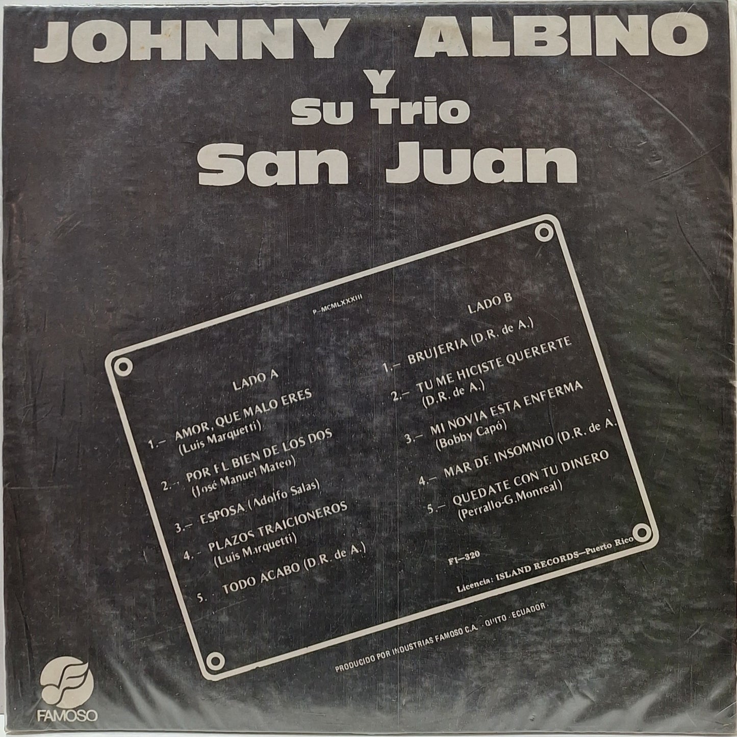 JOHNNY ALBINO Y SU TRIO SAN JUAN  LP