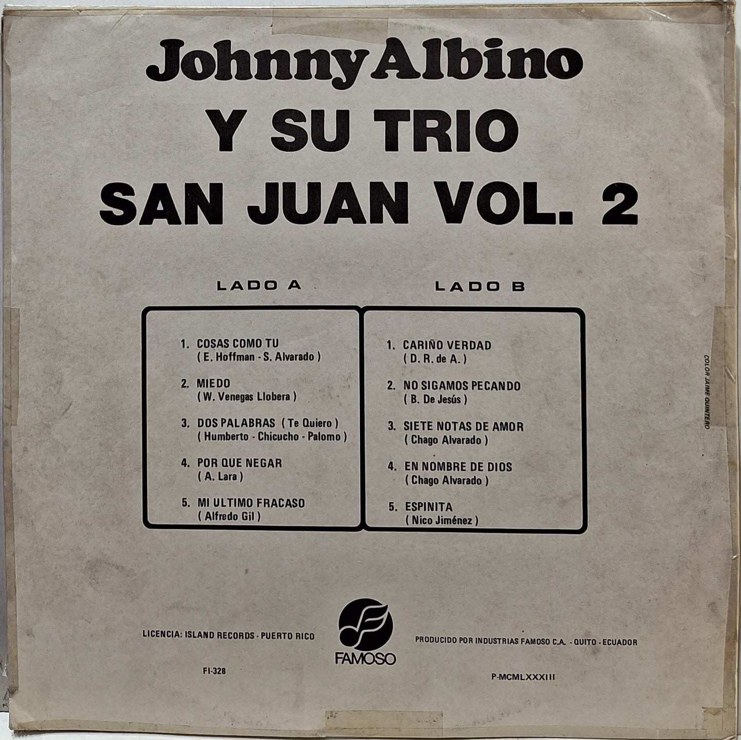 JOHNNY ALBINO Y SU TRIO SAN JUAN VOL.2  LP