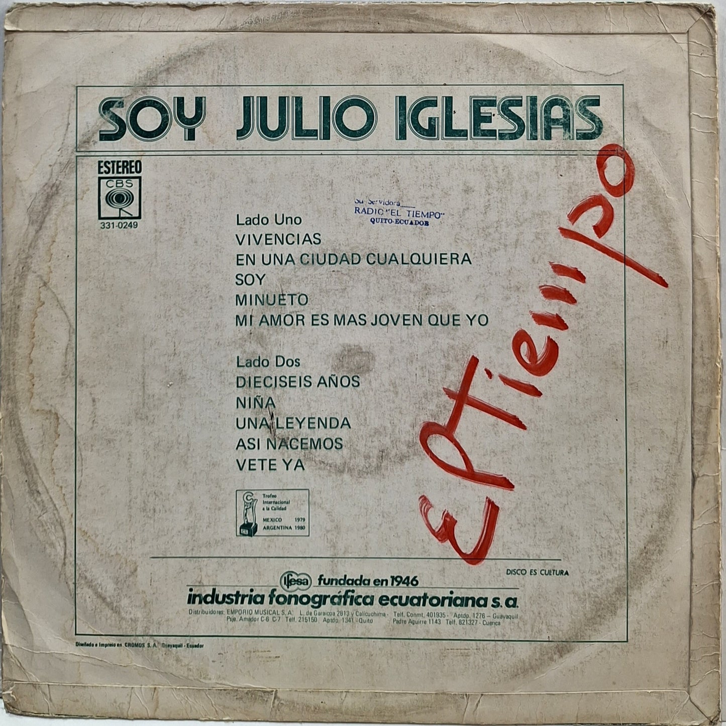 JULIO IGLESIAS - SOY LP