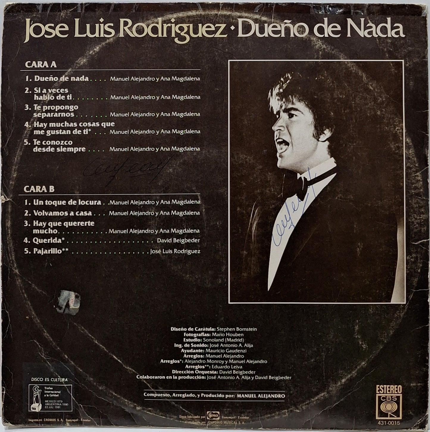 JOSE LUIS RODRIGUEZ - DUEÑO DE NADA  LP