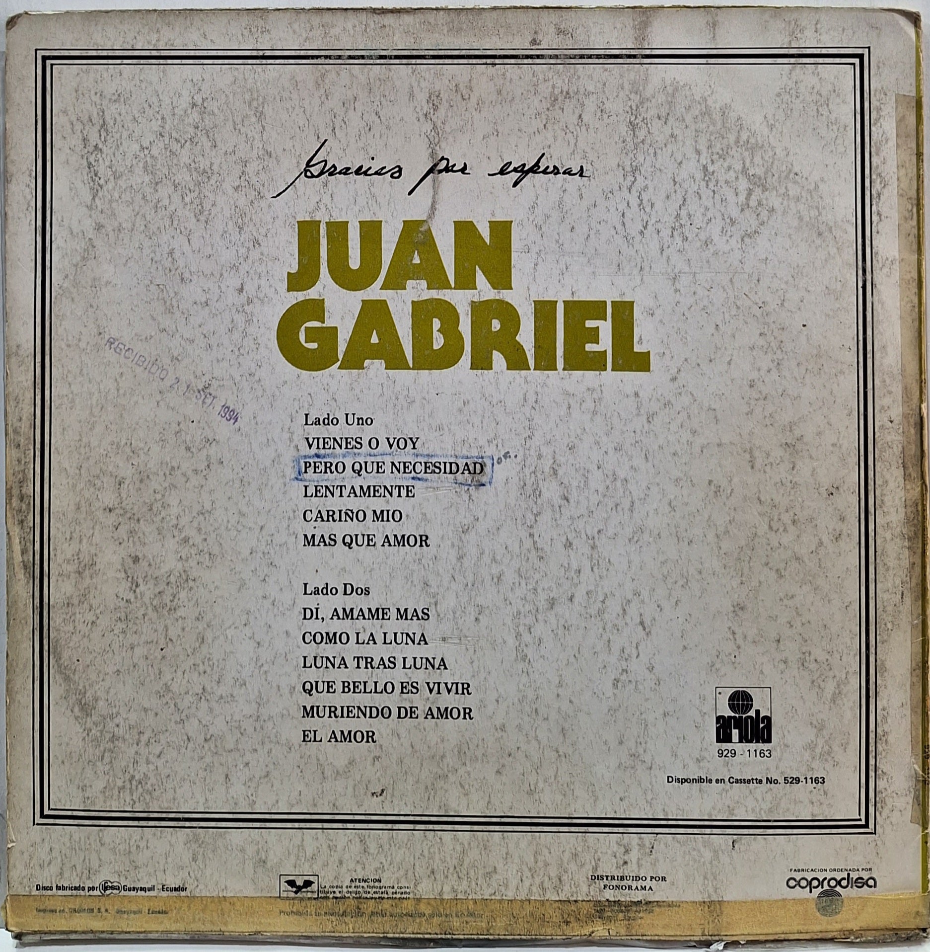 Gracias por Esperar - Album by Juan Gabriel