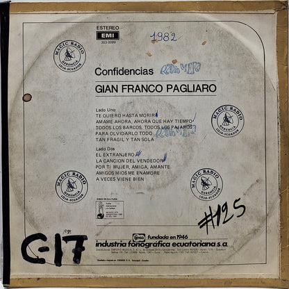 GIAN FRANCO PAGLIARO - CONFINDENCIAS  LP