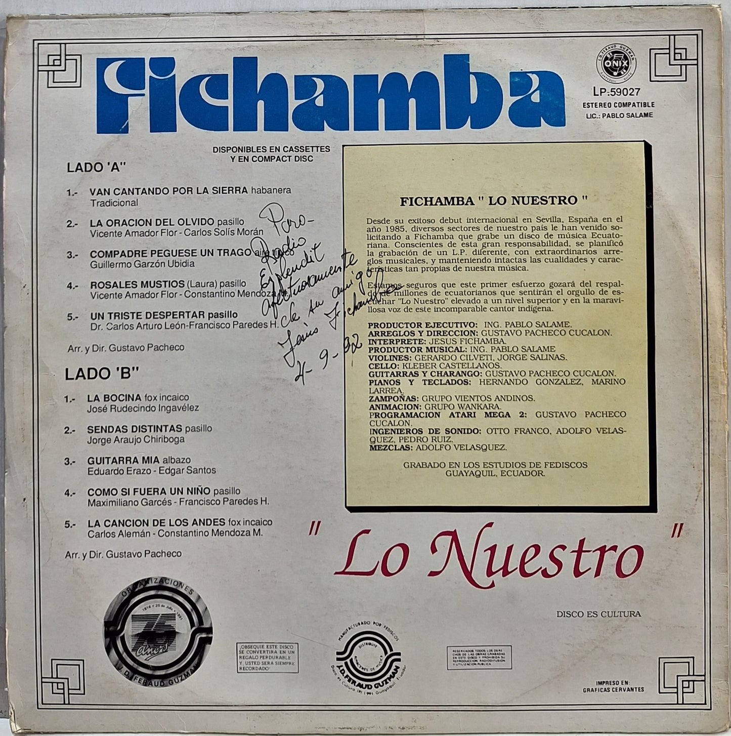 FICHAMBA - LO NUESTRO LP