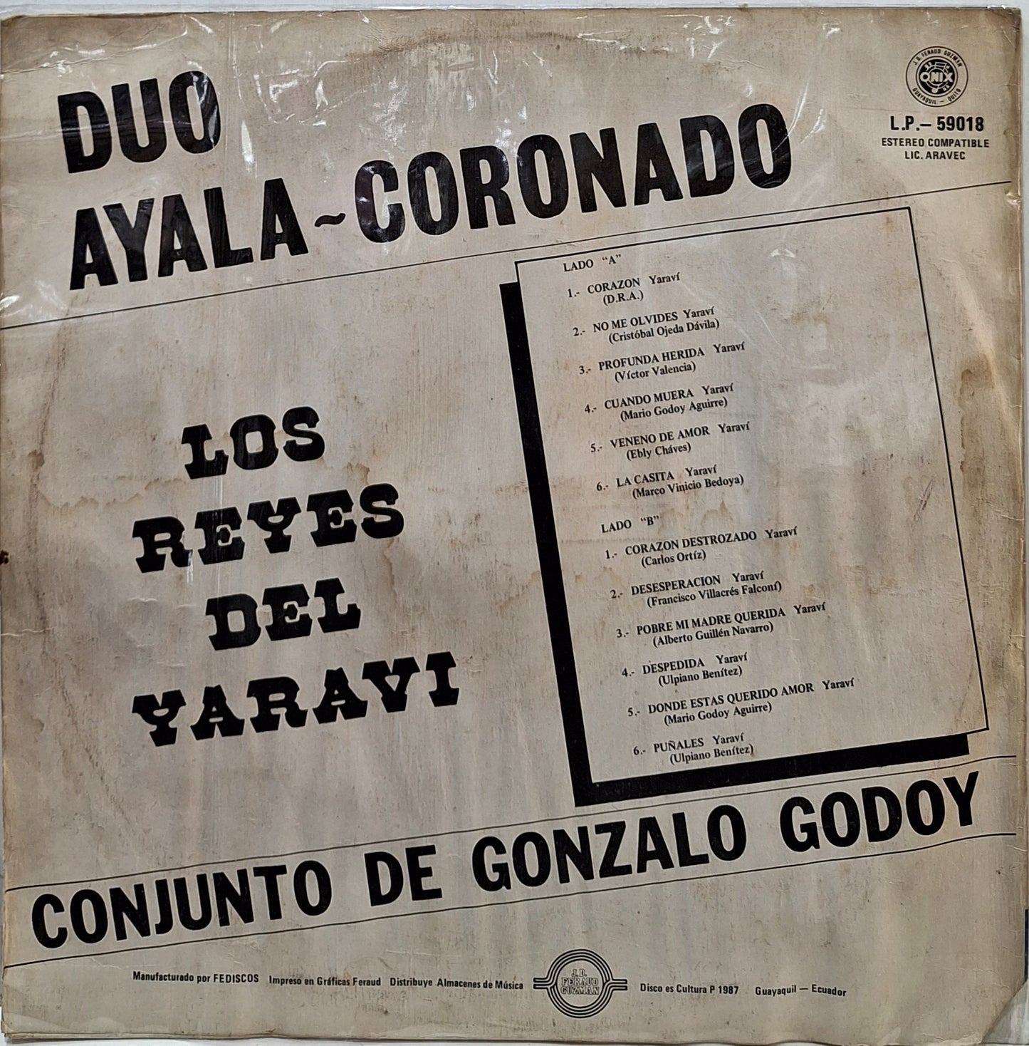 DUO AYALA CORONADO - LOS REYES DEL YARAVI LP