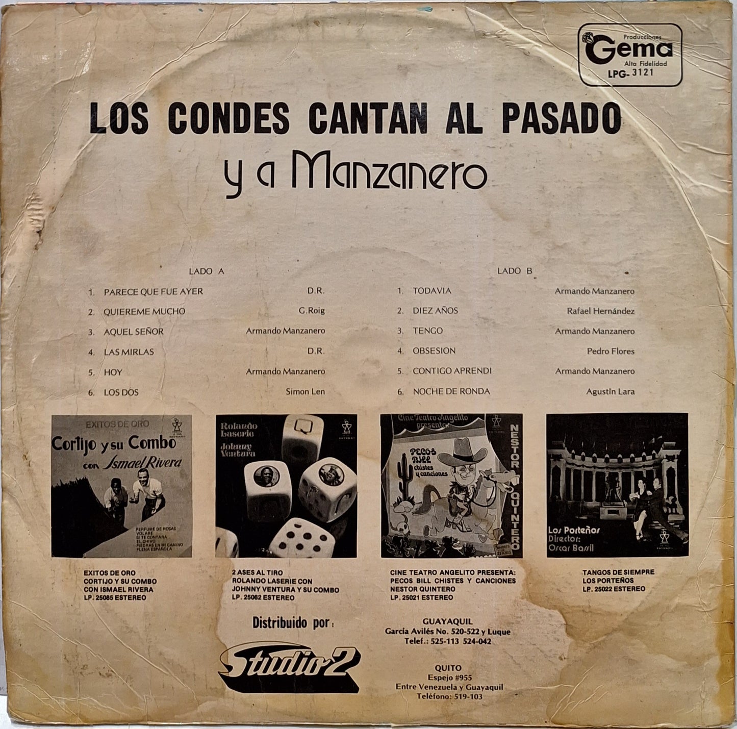 TRIO LOS CONDES - LOS CONDES CANTAN AL PASADO  LP