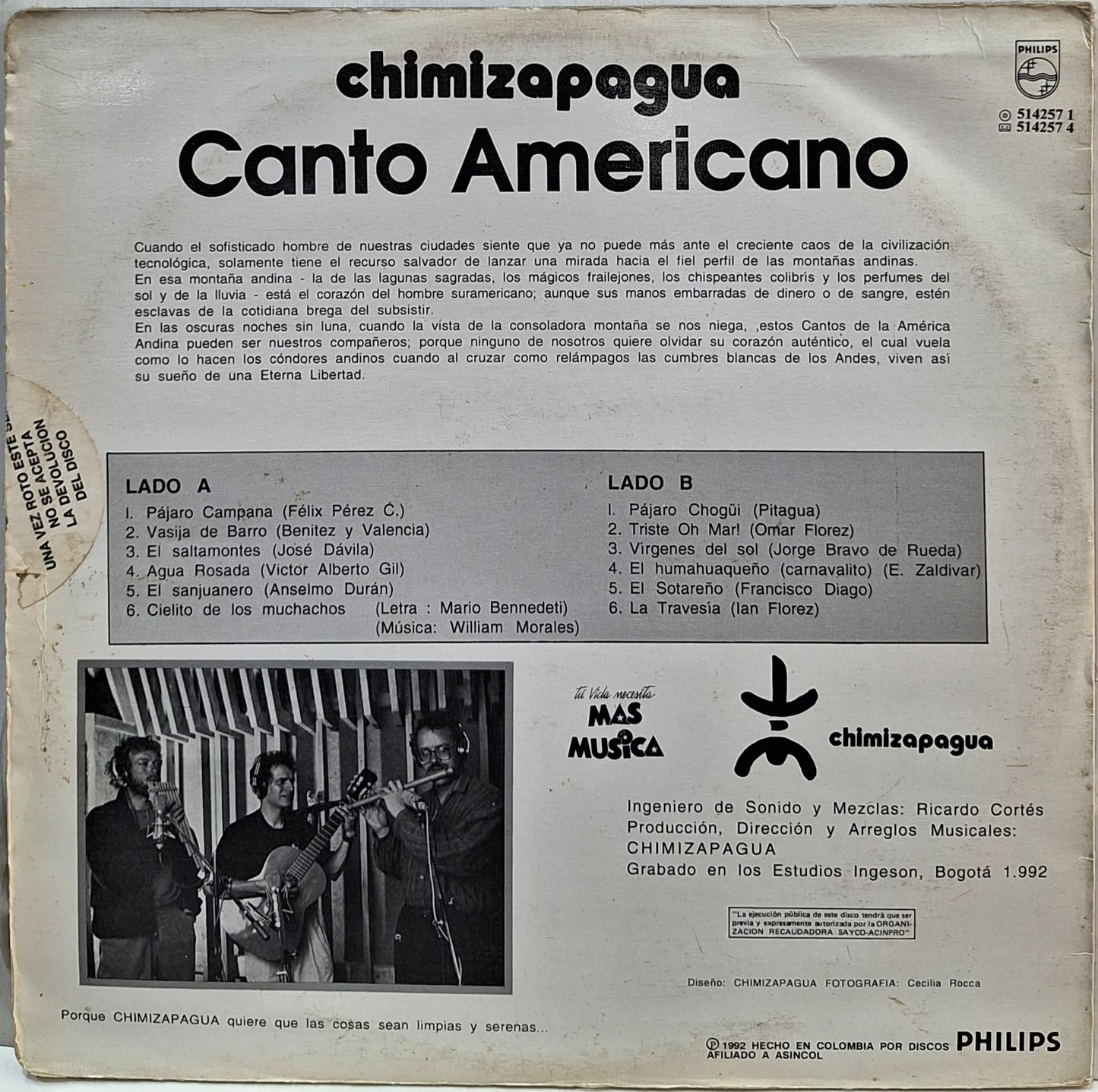 CHIMIZAPAGUA - CANTO AMERICANO  LP