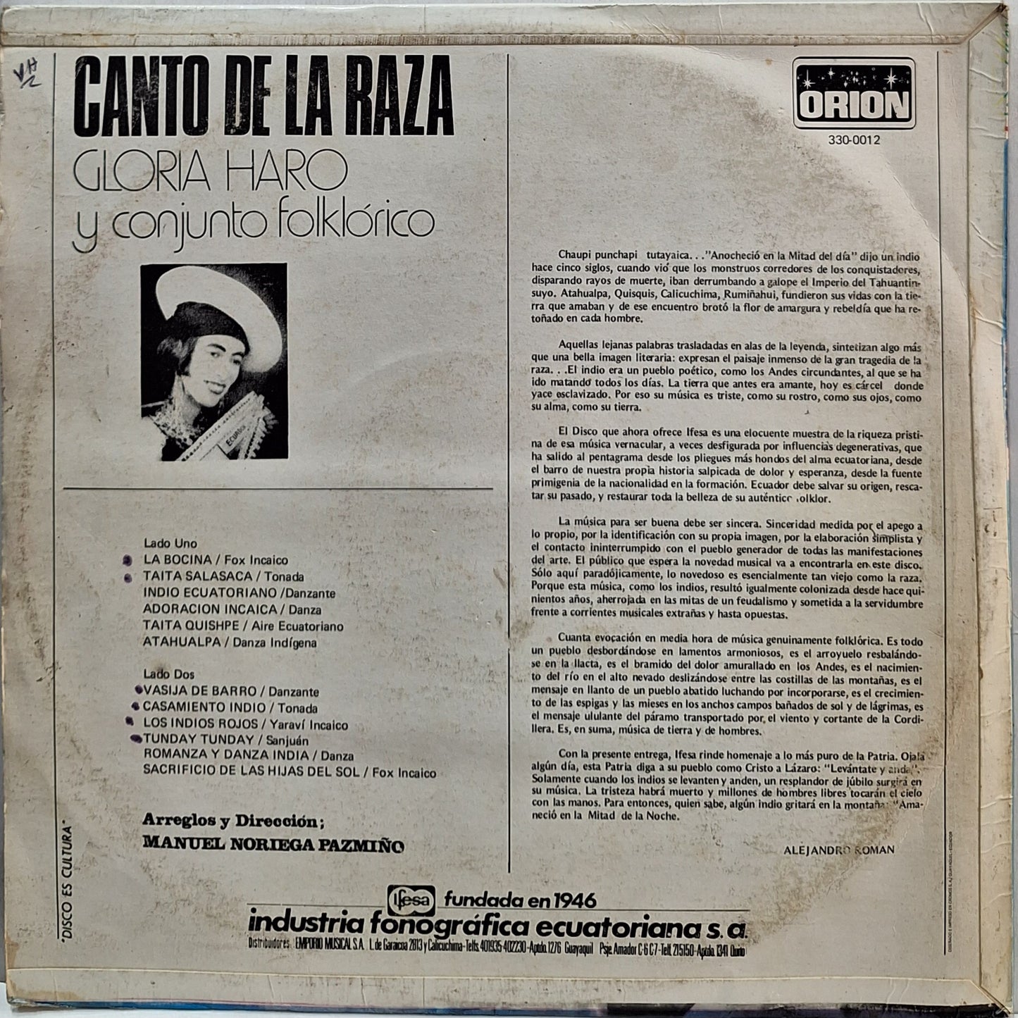 GLORIA HARO - CANTO DE LA RAZA LP