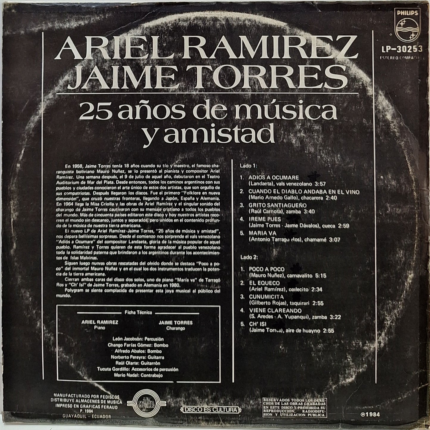 ARIEL RAMIREZ JAIME TORRES - 25 AÑOS DE MUSICA Y AMISTAD LP